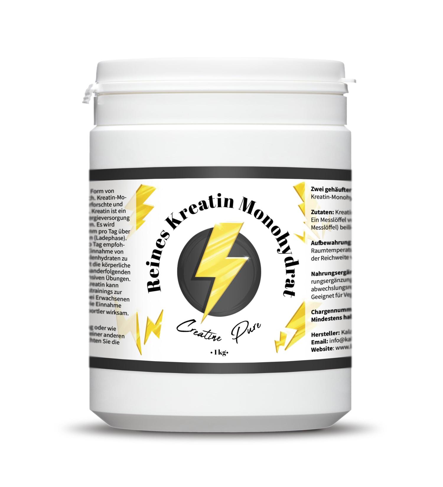 Pure Creatine Monohydrate Powder - pure creatine monohydrate - vegan - no additives (1000)