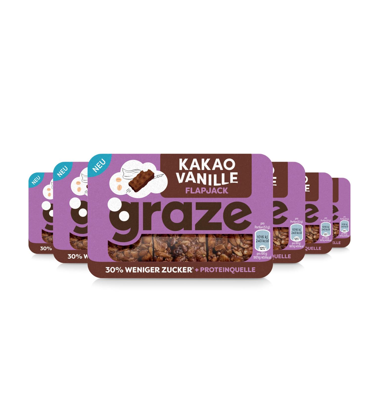  Graze Graze Flapjack Vanilla Cocoa Oat Locks - 6 x 53g - Buy Online on GoSupps.com