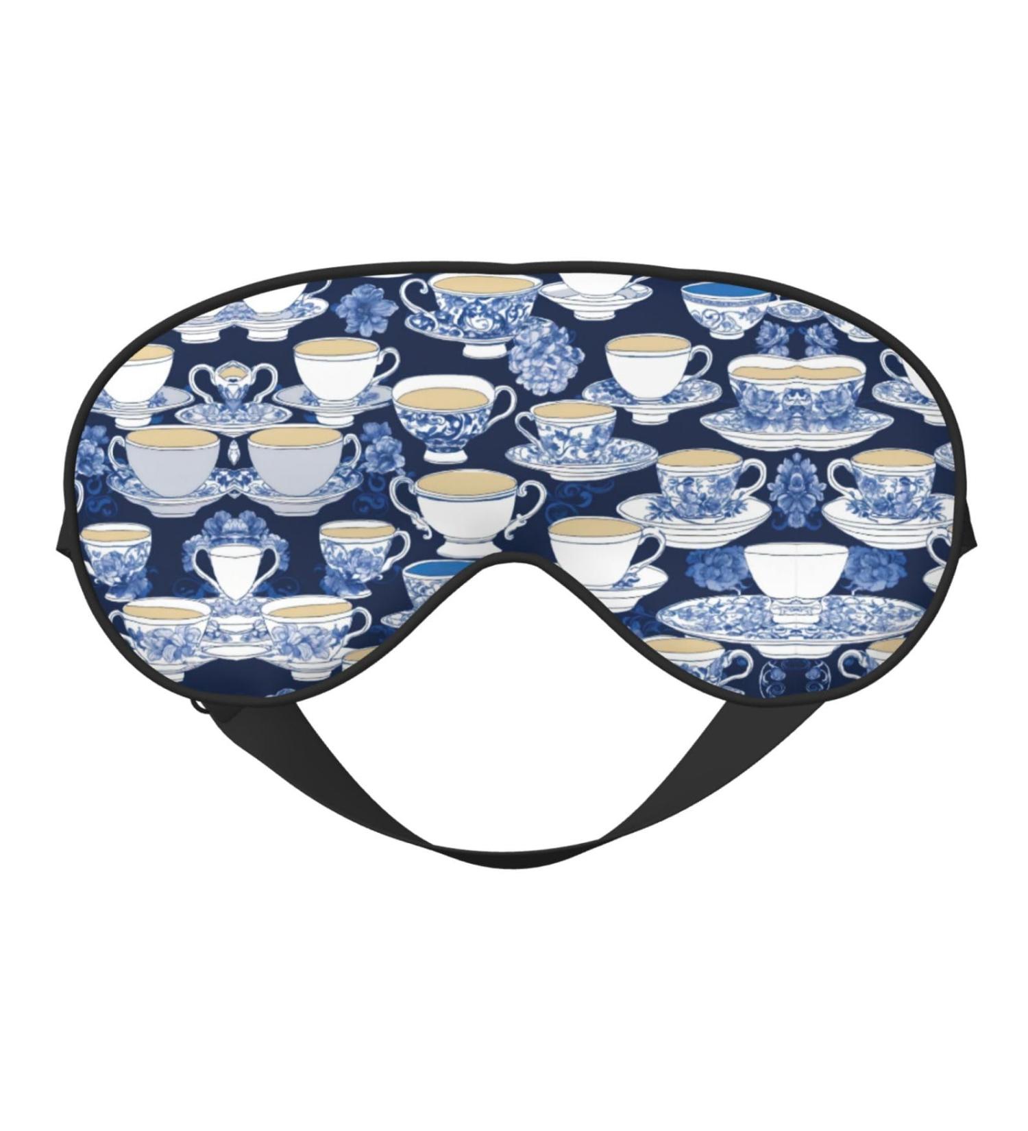 Hand Drawn Teapots & Cups Sleep Mask - Adjustable Breathable & Fashionable Eye Mask for Comfortable Sleep | International Shipping Available - Buy Online on GoSupps.com