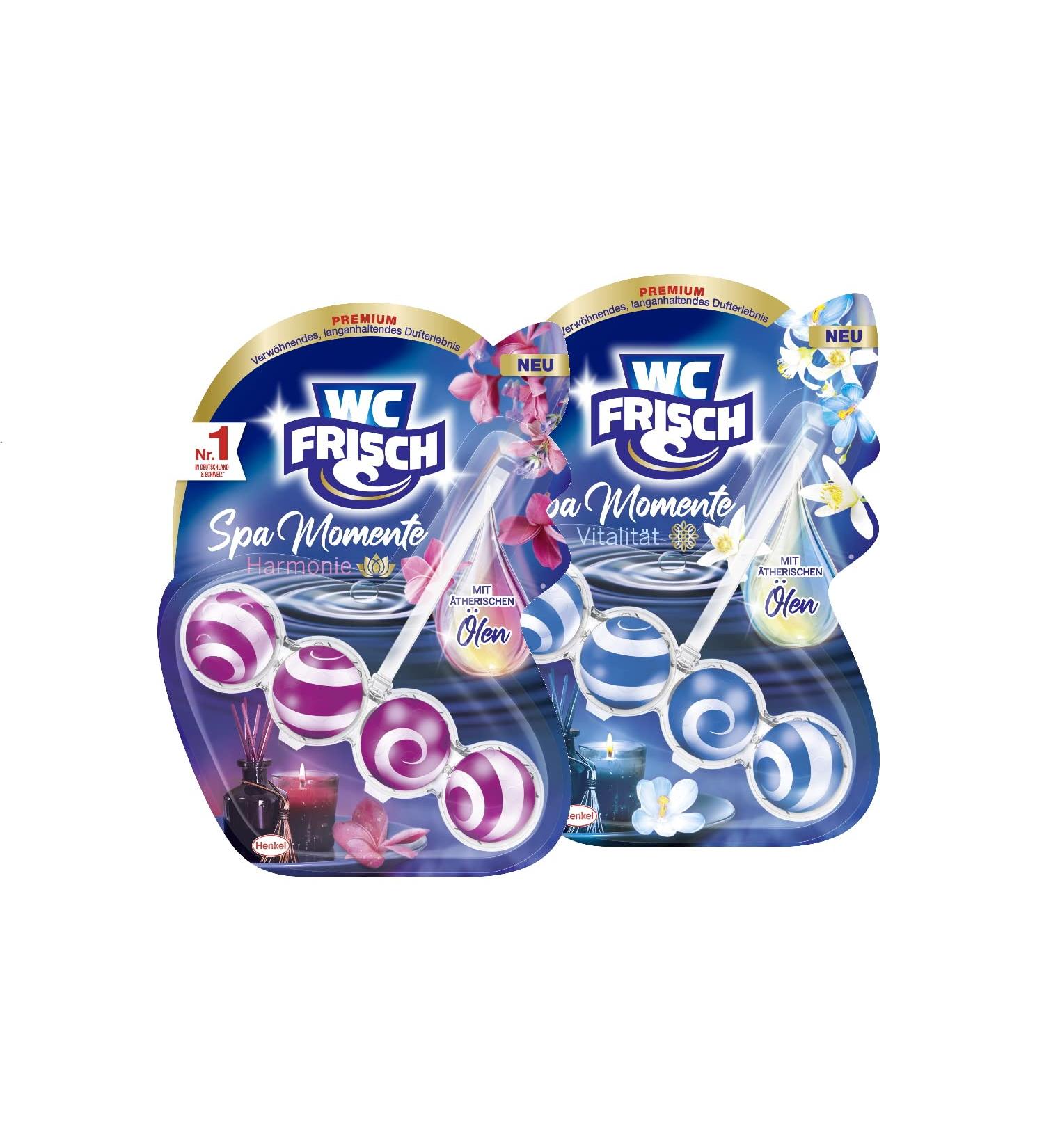WC Frisch Spa Momente 2-Pack: Harmonie & Vitality Toilet Fragrance with Essential Oils - Long-Lasting Aroma (50g Each) - Buy Online on GoSupps.com