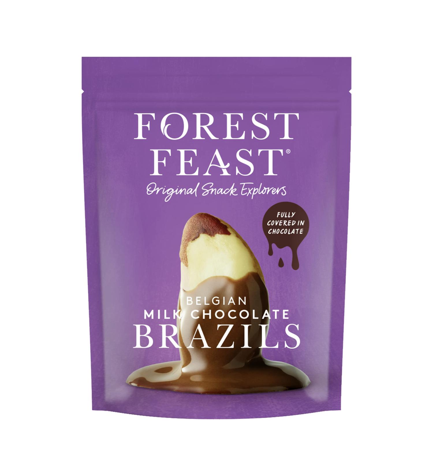  Forest Feast FOREST FEAST Belgian Milk Chocolate with Brazil Nuts 8 x 120g | Natural gluten-free snack coated in milk chocolate high protein whole Brazil nuts - Buy Online on GoSupps.com