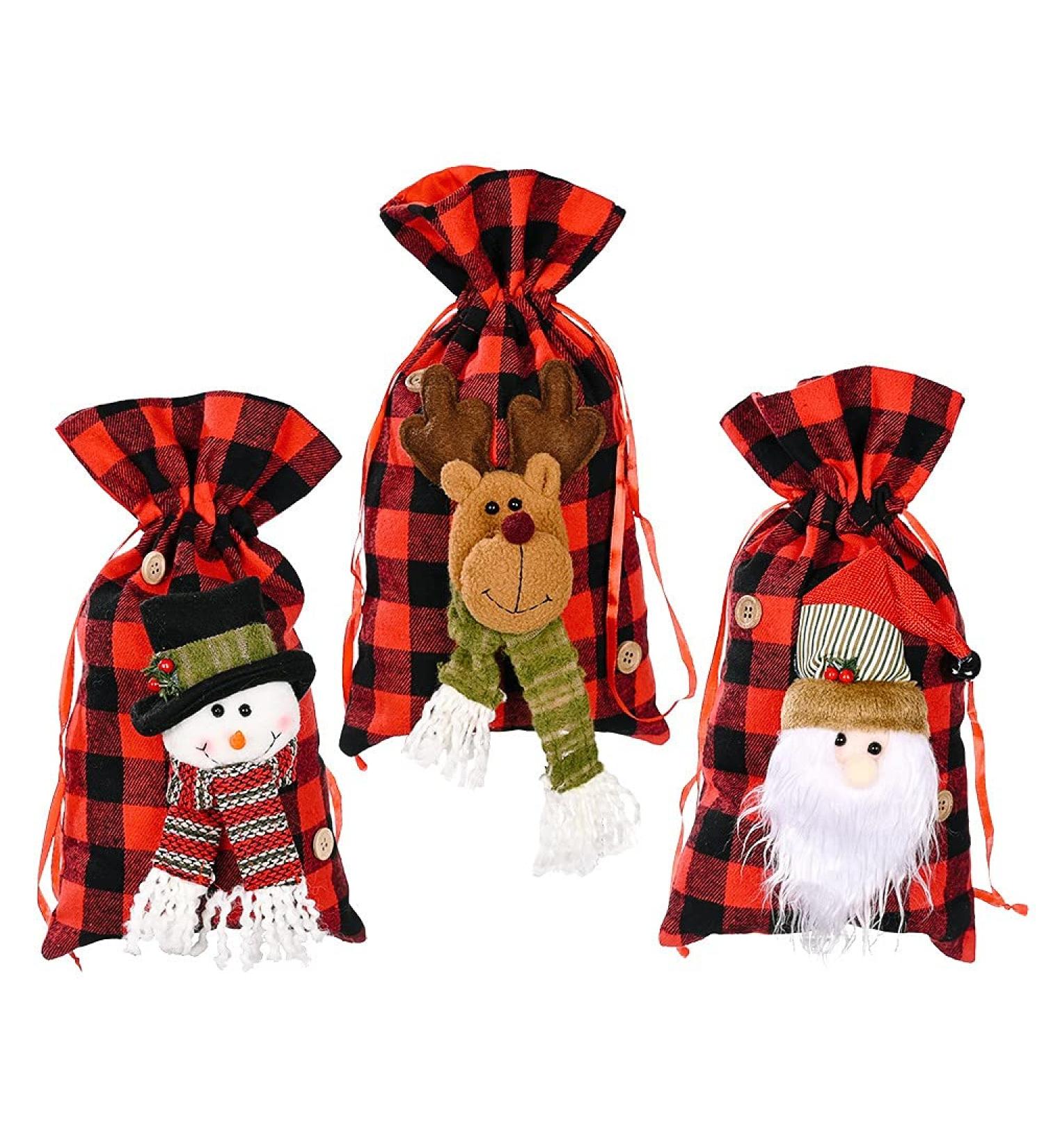 Wosieue 3 PCS Christmas Candy Bags Bags Gift Bags for Festivals and Decorations Super Cute - Buy Online on GoSupps.com