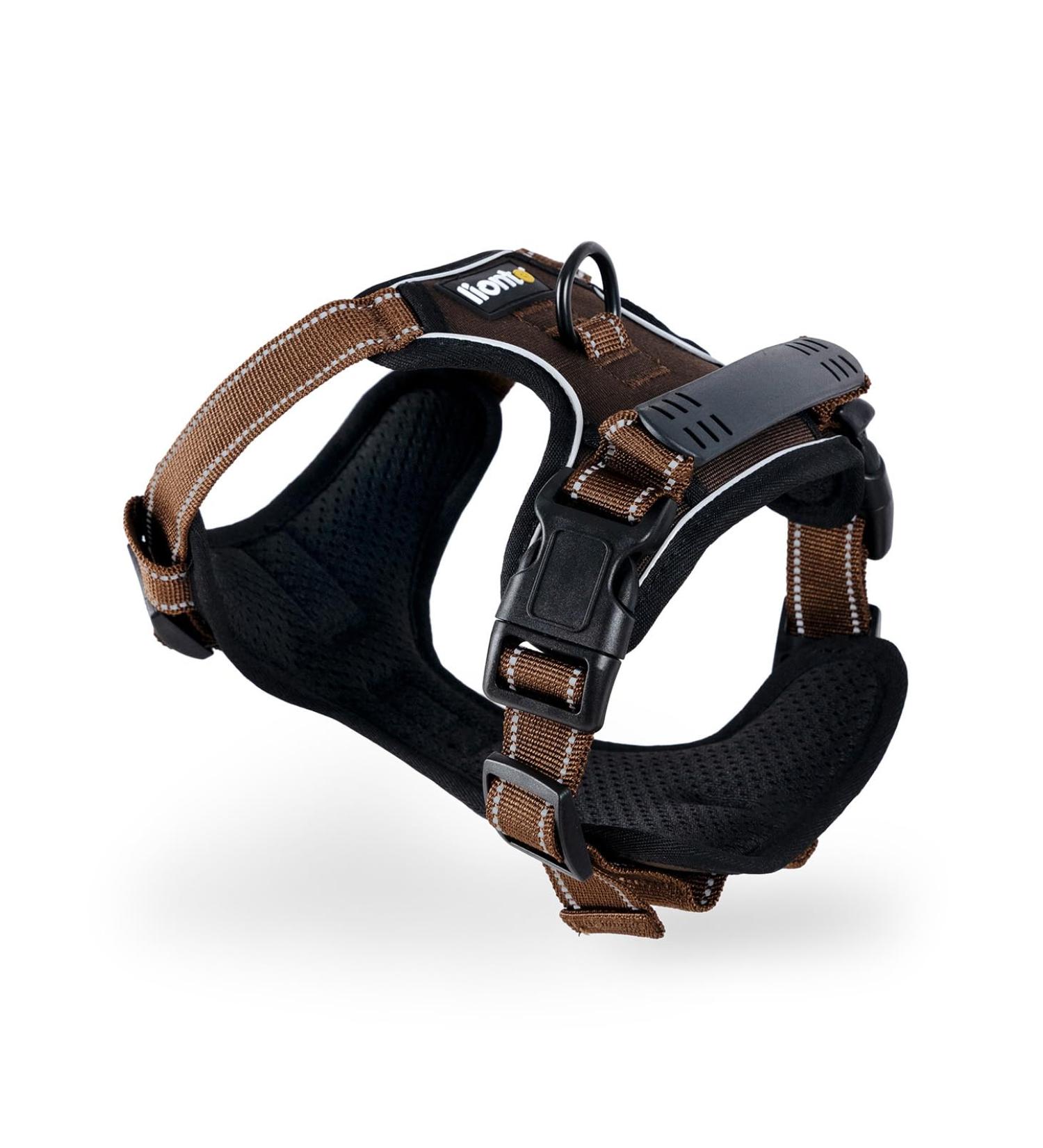 Buy Lionto Padded Anti-Pull Dog Harness - Reflective & Adjustable Safety Harness in Brown Size S - International Shipping Available - Buy Online on GoSupps.com