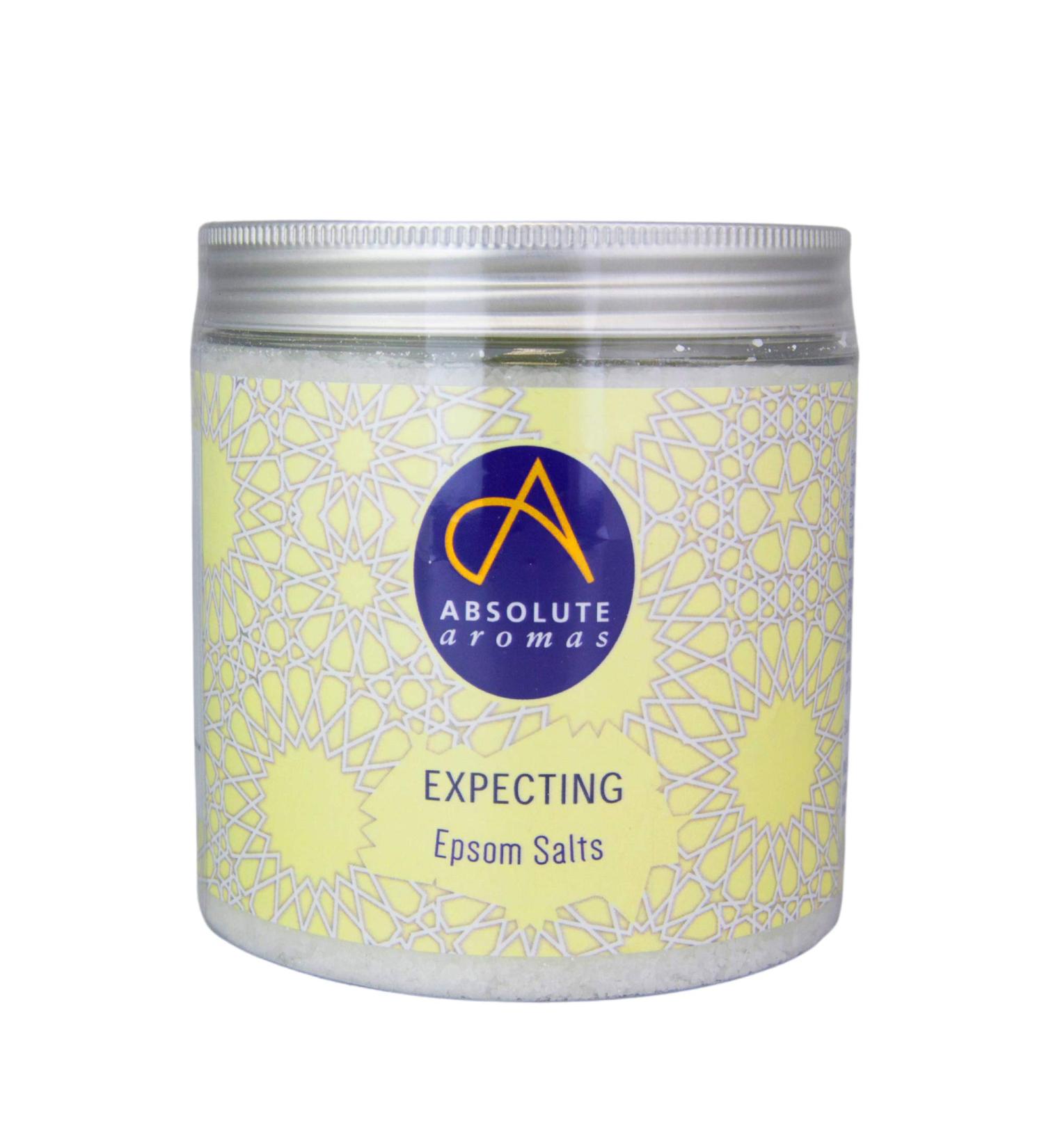 Absolute Aromas Expecting Epsom Salt 575g - Infused with Neroli, Petitgrain, and Tangerine Essential Oils - Buy Online on GoSupps.com