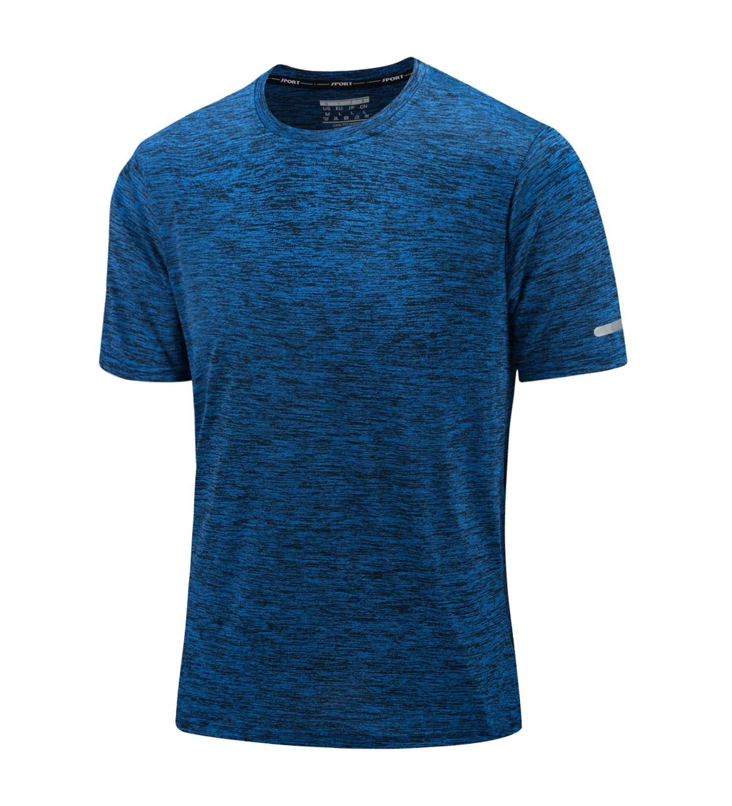 KEFITEVD Men's Functional Sports T-Shirt - Breathable Quick-Drying Fitness Tee - Round Neck Training Shirt in Blue (3XL) - International Shipping Available - Buy Online on GoSupps.com