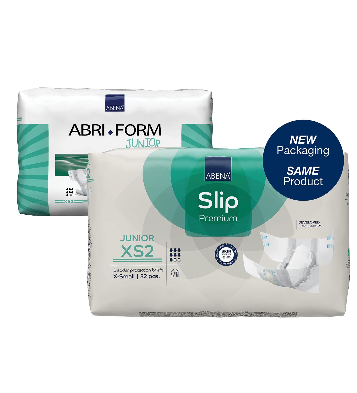 Abena Slip Premium Junior Nappies - Size 7/XS2 32PK | Eco-Friendly Nappy Pants with Enhanced Leakage Protection for Children - Ages 5-15 - Buy Online on GoSupps.com