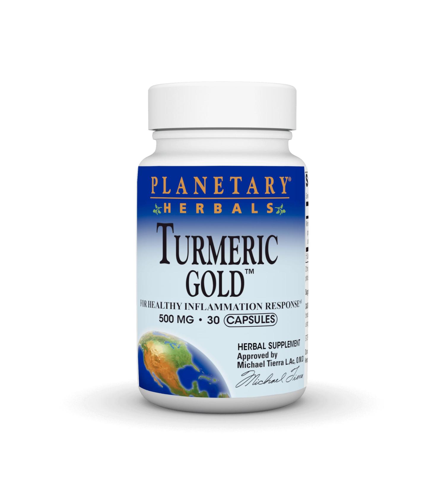Planetary Herbals Turmeric Gold 500mg for Healthy Inflammation Response 30 Capsules - Buy Online on GoSupps.com