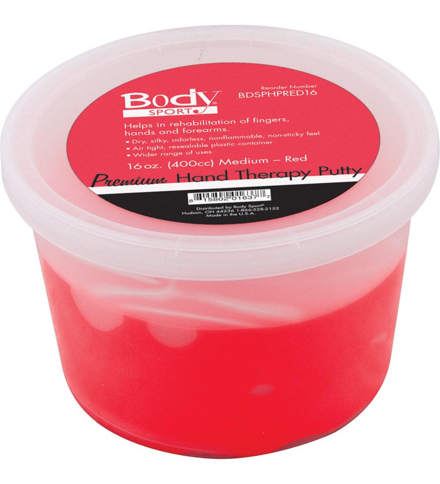 BodyMed Premium Hand Therapy Putty 16oz (1LB) Red Medium