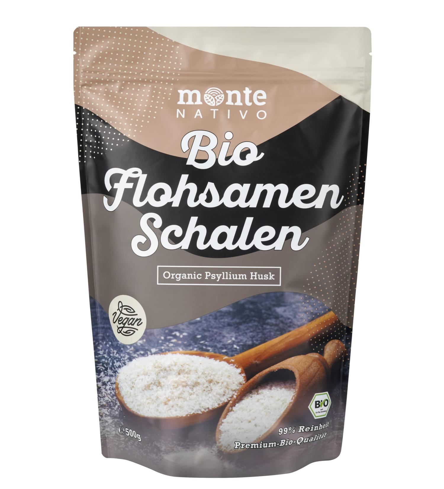 Organic Psyllium Tegument by MonteNativo - 500g | Purity 99% | Psyllium Tegument from India Tested and Packaged in Germany - Buy Online on GoSupps.com