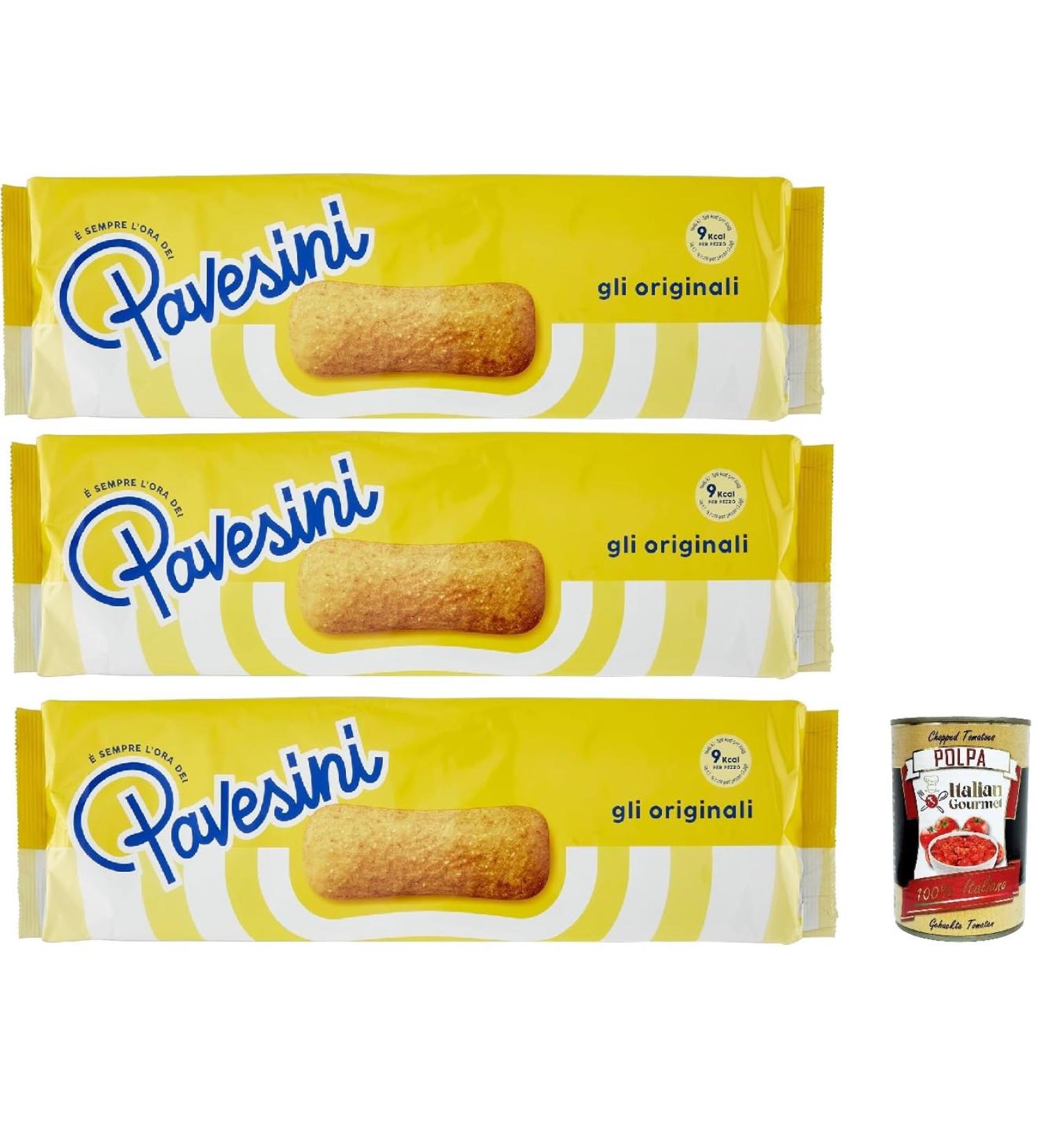 Italian Gourmet E.R. Pavesi Pavesini Classici Biscotto Leggero for Breakfast or Snacks light biscuits for breakfast or snacks cookies 3 x 200 g + Italian Gourmet pulp 400 g - Buy Online on GoSupps.com