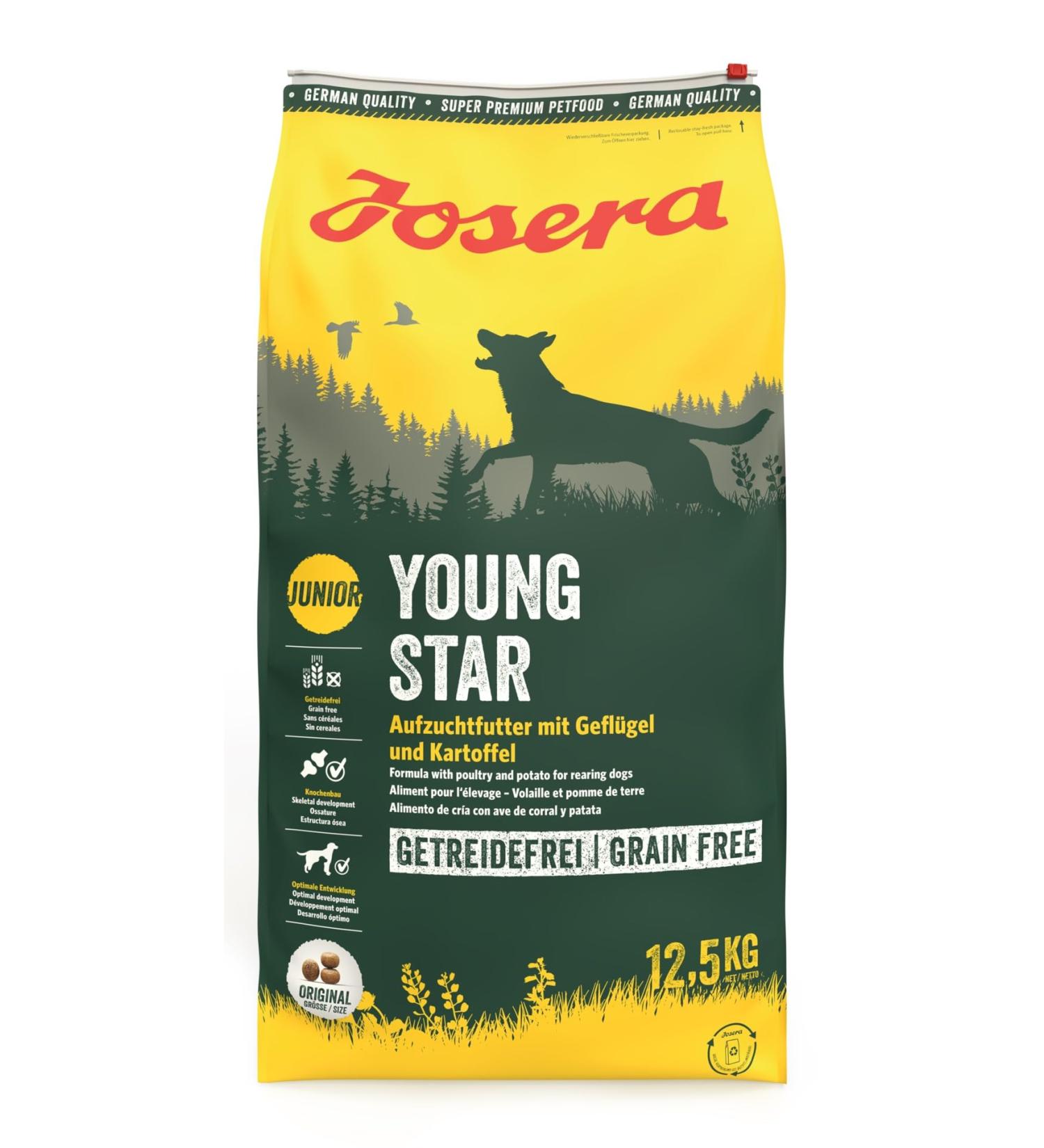Josera Youngstar Puppy Food 12.5 kg | Cereal-Free Super Premium Dry Food for Medium & Large Breeds | International Shipping Available - Buy Online on GoSupps.com