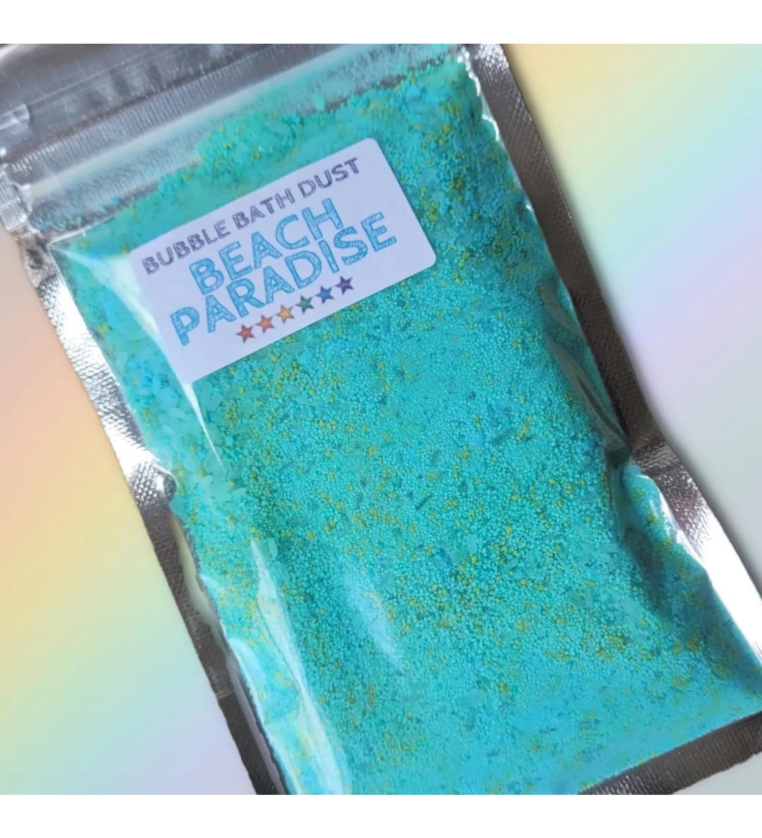 Handmade Bubble Bath Dust - Various Scents (Bath Bomb Dust with Lasting Bubbles) Contains Epsom Salts (Beach Paradise)