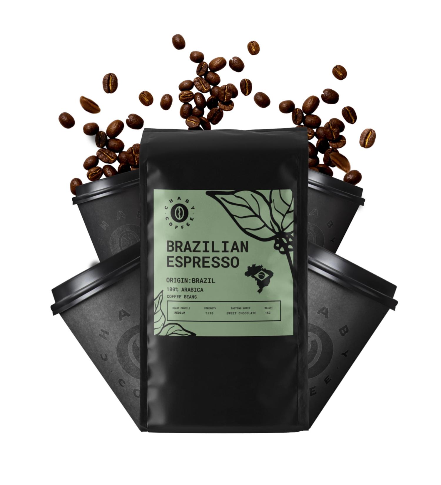 Chaby-Coffee 100% Arabica Medium Roast Coffee Beans Single Origin Brazilian Espresso Pack of 1 kg - Buy Online on GoSupps.com