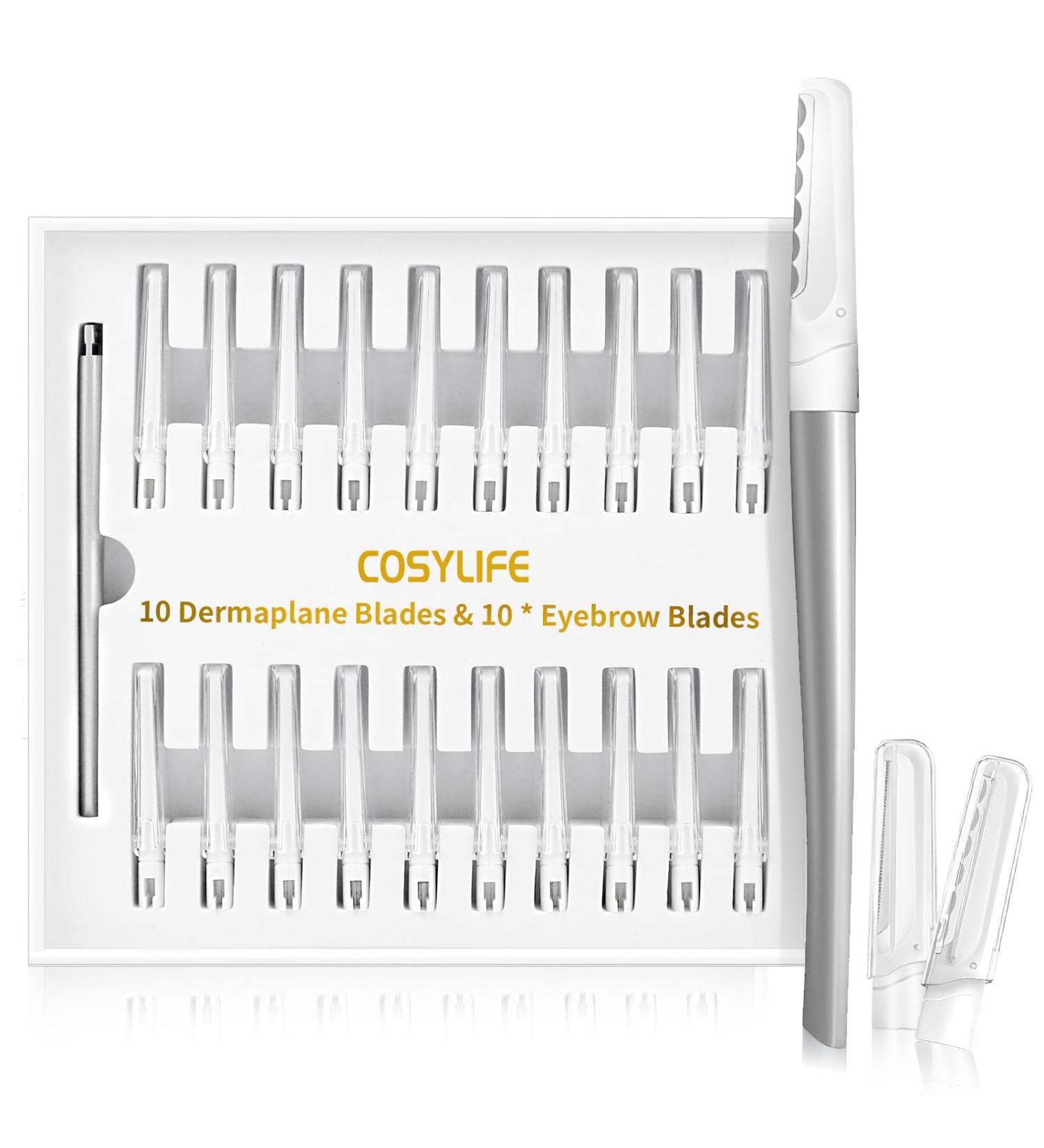 Premium Dermaplaning Tool for Face - 20 Blade Refills | Exfoliate Smooth Skin & Remove Peach Fuzz | Ideal Facial Shaver for Women - Buy Online on GoSupps.com