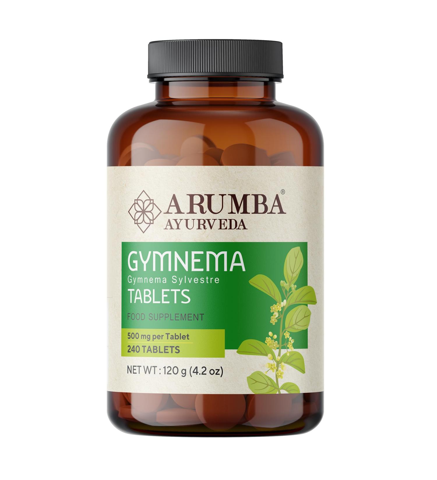 Arumba Gymnema Sylvestre Tablets 240 nos Un-Coated (No Chemical Coating) Gymnema Tablets - Buy Online on GoSupps.com