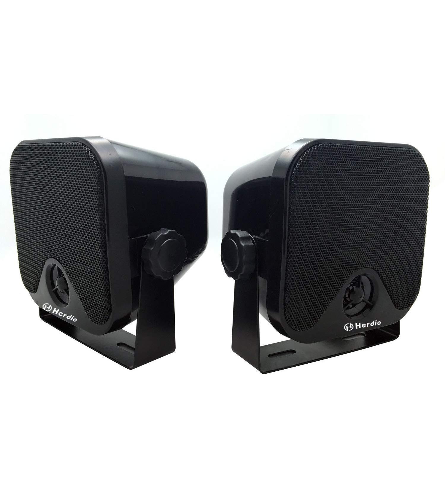 4 Heavy Duty Waterproof Marine Speakers - Surface Mounted for ATV, UTV, Golf Cart - Black - Buy Online on GoSupps.com