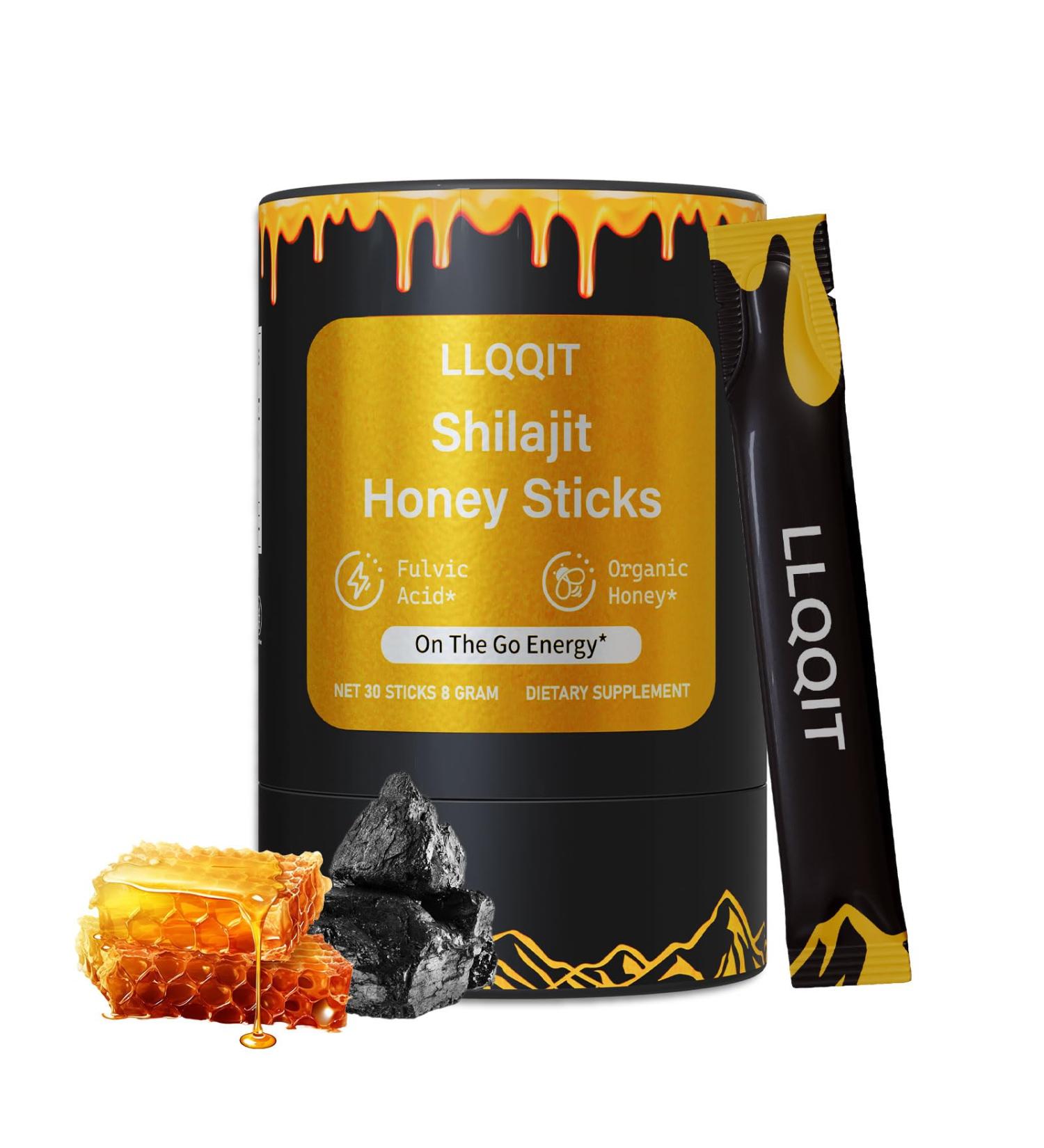 Pure of Himalayan of Shilajit of Honey Sticks with Organic & Saffron 85+ Trace Minerals 75%+ Fulvic Acid 30 Count | Natural Energy & Immunity Booster | Easy Single-Use Packets - Buy Online on GoSupps.com