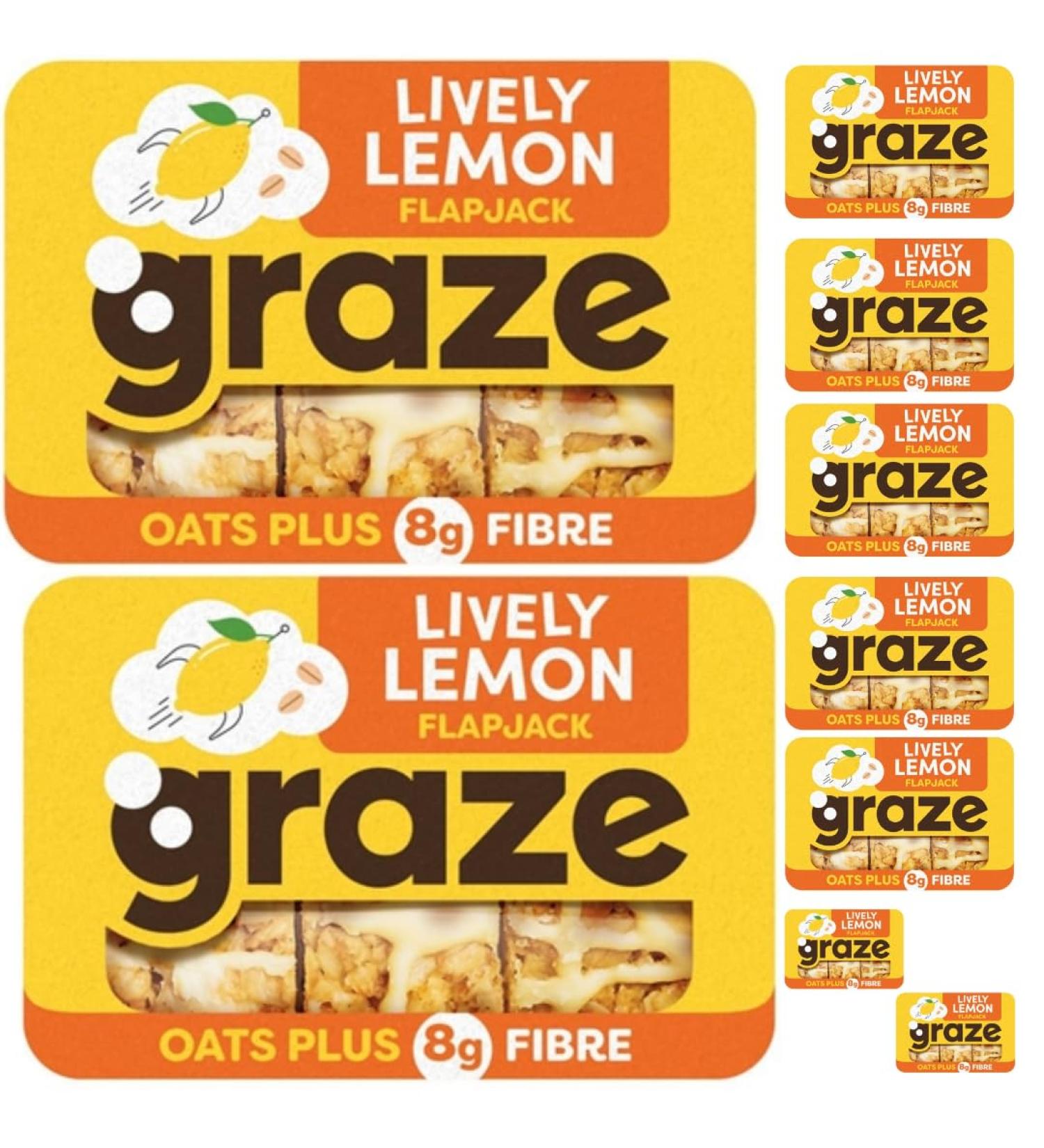Graze Lively Lemon Flapjack Punnet (Pack of 9) - Buy Online on GoSupps.com