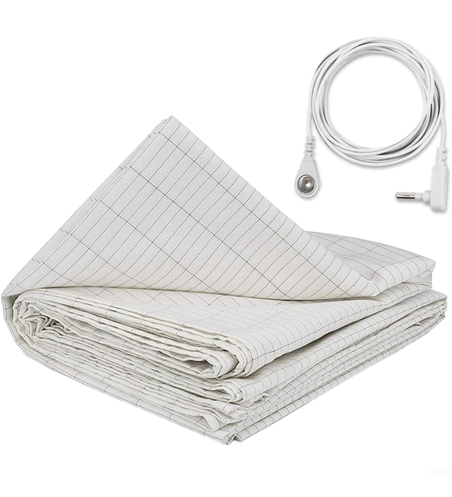 Emiif Grounding Sheet with Cord | Organic Cotton & Silver Fiber | Natural Wellness - 68.6 x 132.1 cm | International Shipping Available - Buy Online on GoSupps.com