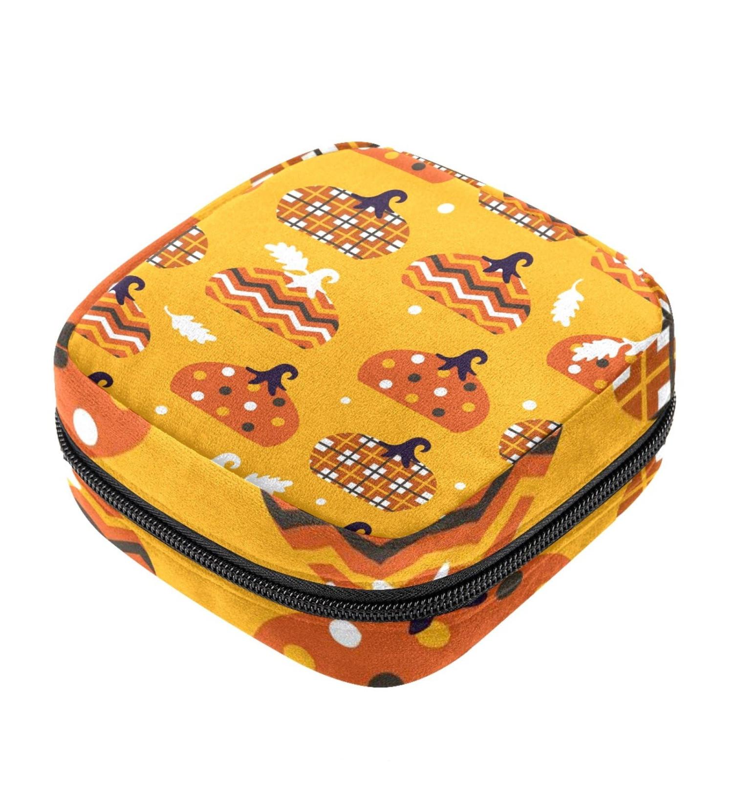 Autumn Pumpkin Menstrual Storage Bag - Portable Period Kit for Women/Girls - Color 5 - Buy Online on GoSupps.com