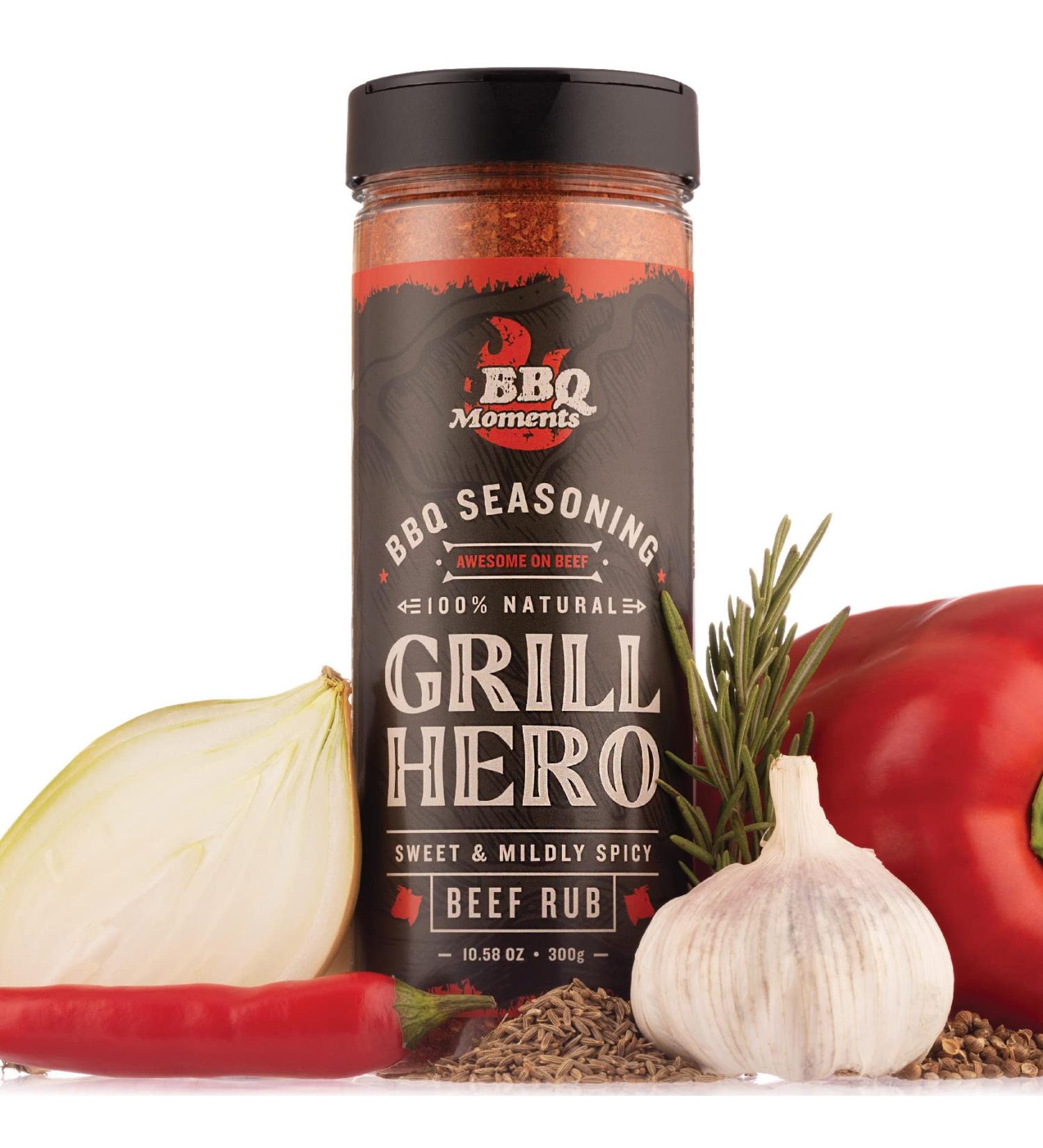 BBQ Moments Steak Seasoning Beef Rub Barbecue Dry Rub For Beef Steak Jerky Brisket BBQ Seasonings And Spices For Grilling 300g (10.58 Oz) 2-Beef Rub - Buy Online on GoSupps.com