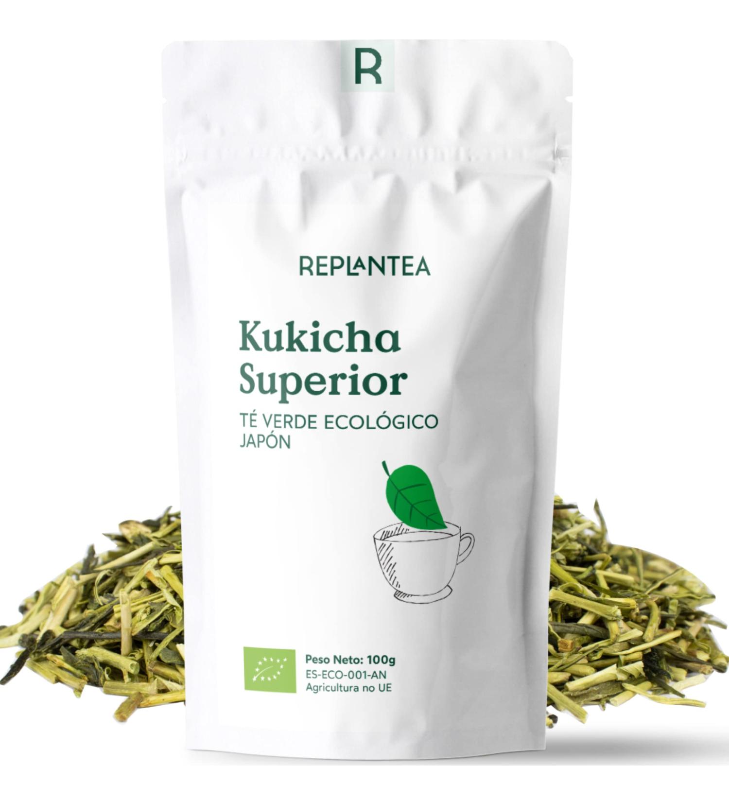 KUKICHA GREEN TEA 100% Organic 100g (50 Cups) | Organic Japanese Loose Leaf Green Tea REPLANTEA  - Buy Online on GoSupps.com