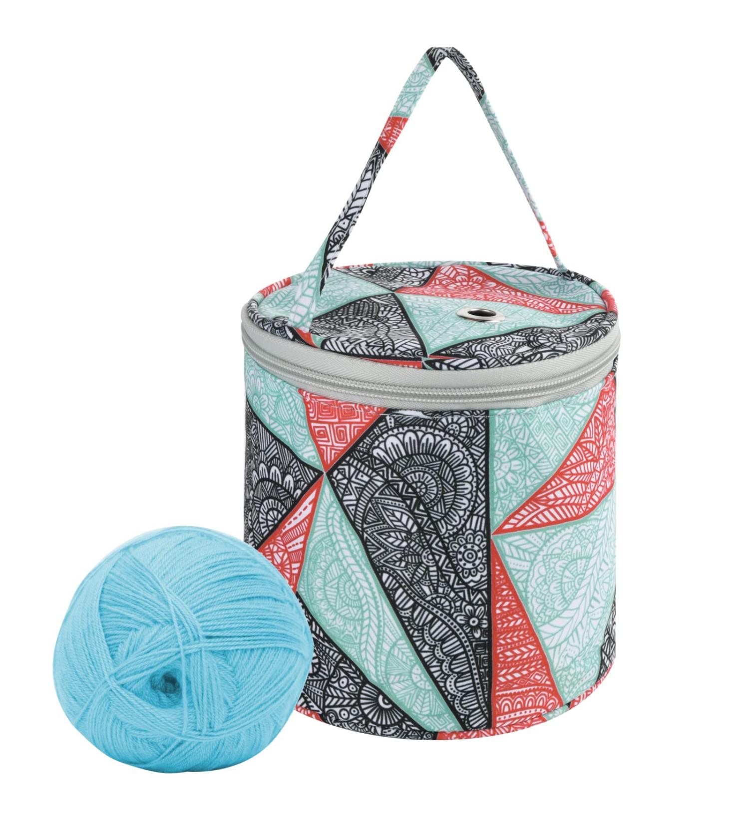 Portable Small Yarn Storage Bag - Organizer for Knitting, Crochet, Sewing Supplies - Carry Hooks, Needles, Skeins - Compact Tote Case (Gec) - Buy Online on GoSupps.com