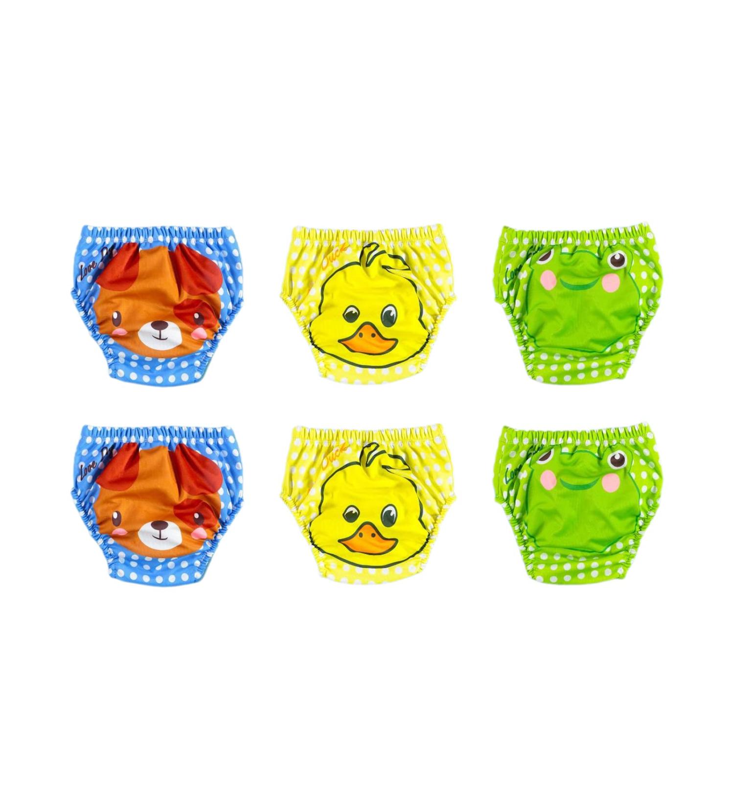 Ozyol Trainer trousers for droplet training 6 -pack - reusable learning diapers baby underwear for cleaning toilet training 80 Animal Boy