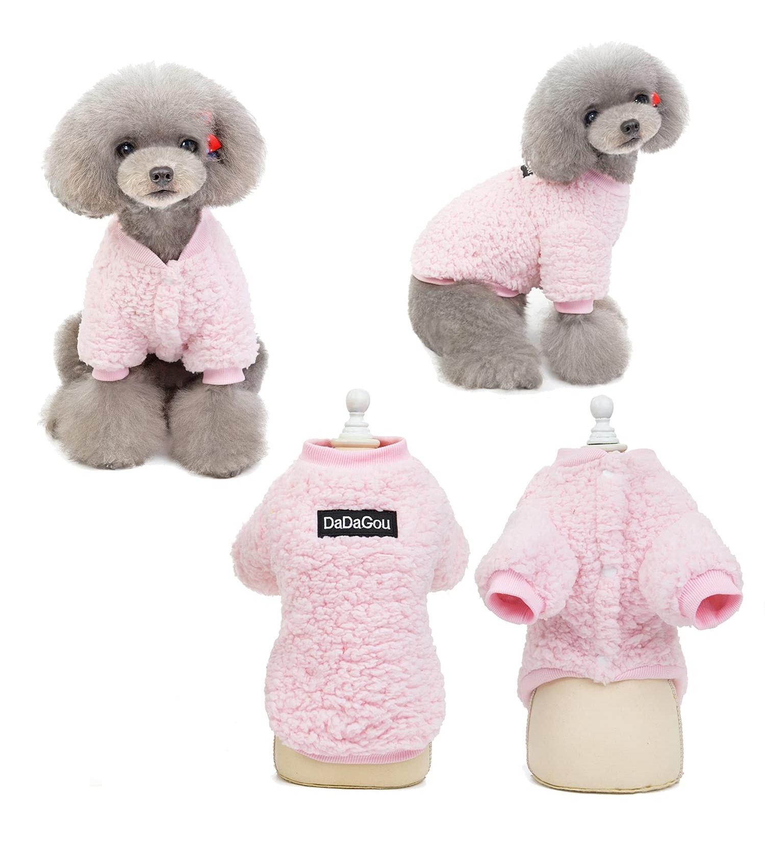 Shop Tineer Cozy Winter Lamb Kashmir Coat for Small & Medium Dogs - Warm Fleece Sweater Vest (M Pink) | Best Winter Gear for Pets - Buy Online on GoSupps.com