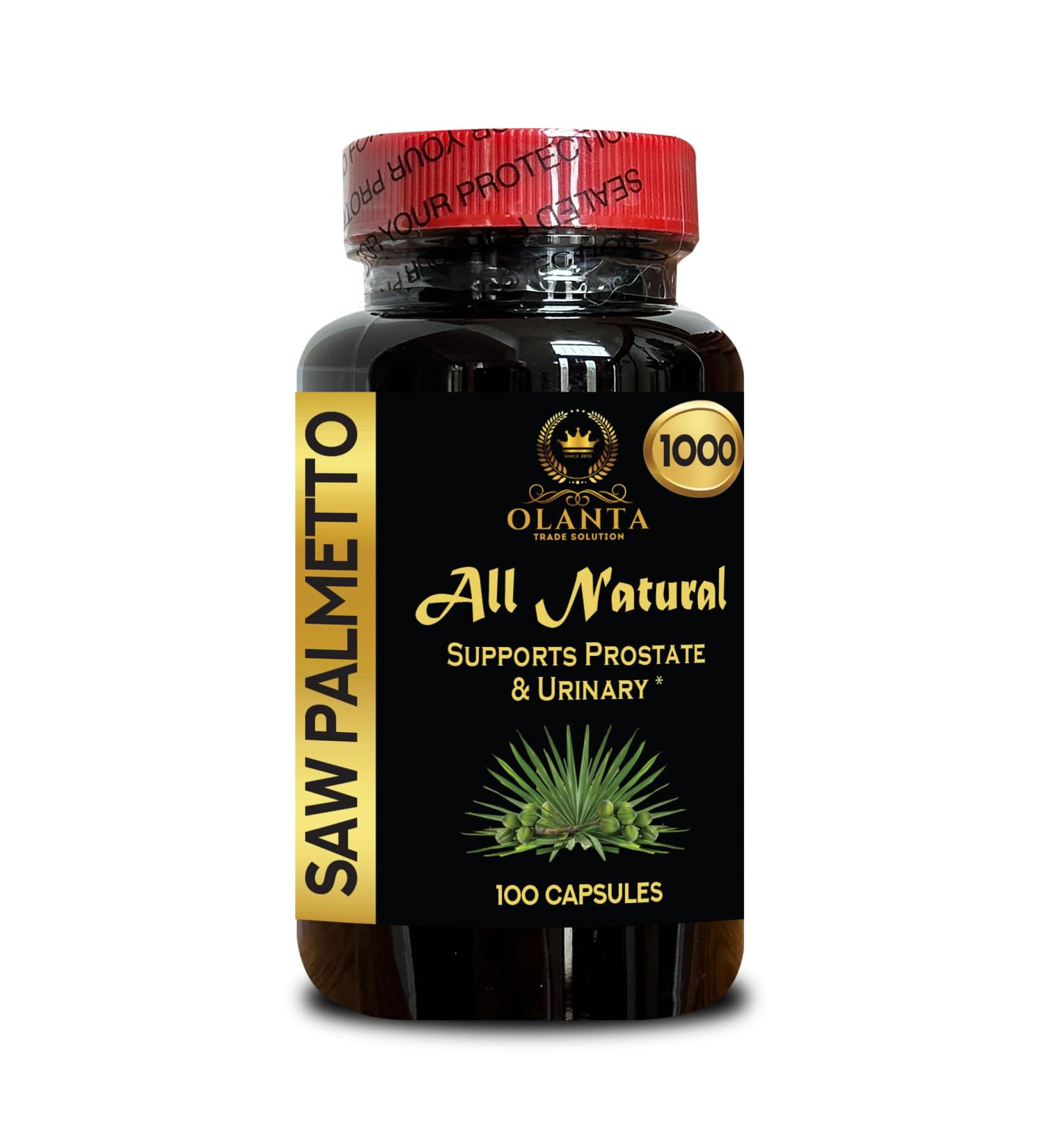 OLANTA TRADE SOLUTION Saw Palmetto 1000mg - Support Men's Prostate Healthy Function & Support Healthy Urinary Flow & Pure Saw Palmetto Berry Power - 1 Bottle 100 Capsules - Buy Online on GoSupps.com