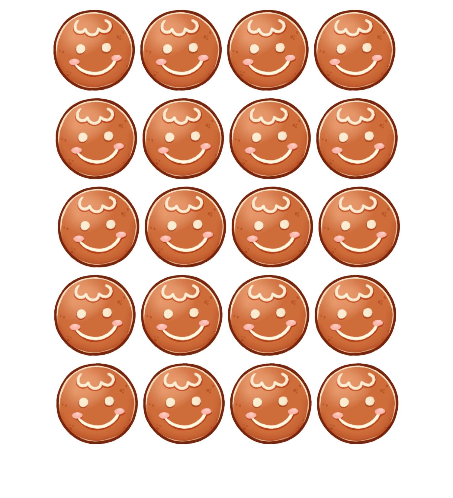 edible 20 x Christmas Gingerbread man cupcake toppers uncut 4 (wafer card)