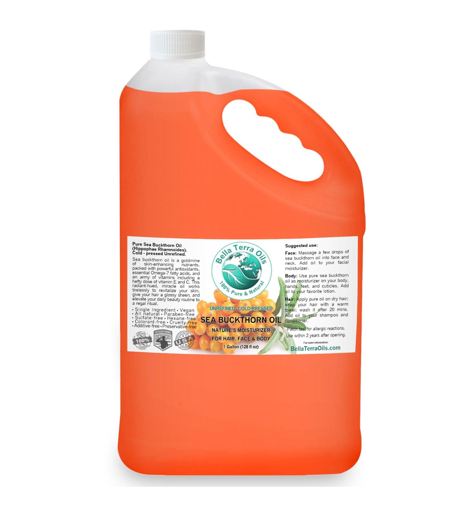 Shop Bella Terra Oils Sea Buckthorn Oil - 1 Gallon | Nourishing Skin & Hair | Radiant Glow | Non-Greasy | International Shipping - Buy Online on GoSupps.com