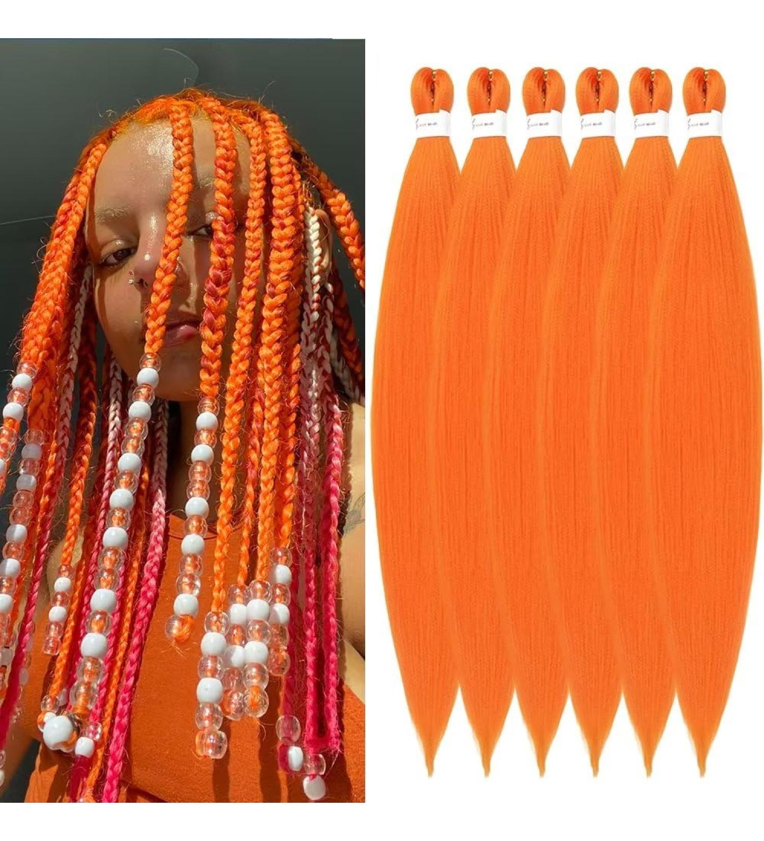 YDDM Pre-Stretched 20-Inch Orange Braiding Hair Extensions - 6 Pack Jumbo Braids for Artistry & Styling - Buy Online on GoSupps.com