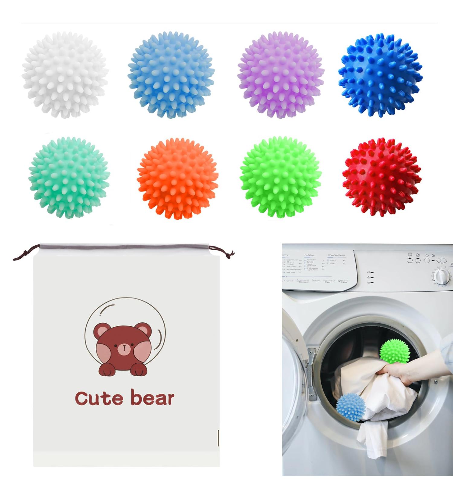 ZOCONE 8 Pcs Tumble Dryer Balls Reusable Silicon Drying Balls for Tumble Dryer 4 Large Size Laundry Balls for Washing Machine+4 Small Size Washing Machine Balls Laundry Dryer Balls with Storage Bag - Buy Online on GoSupps.com