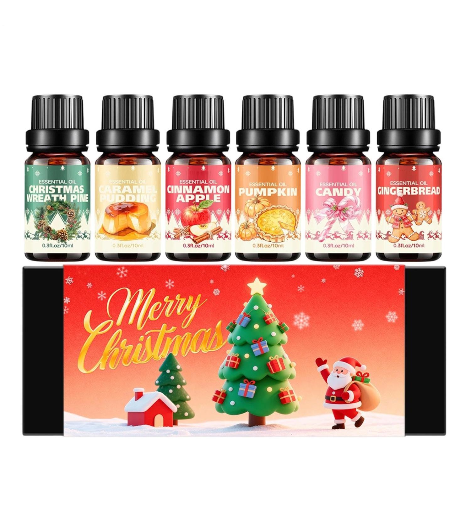 Christmas Scented Oil 6 Pieces Scents for Soap Making - Christmas Aromatherapy Oils For Holiday Home Body Massage Bedroom Meditation Spa and Yoga - Buy Online on GoSupps.com