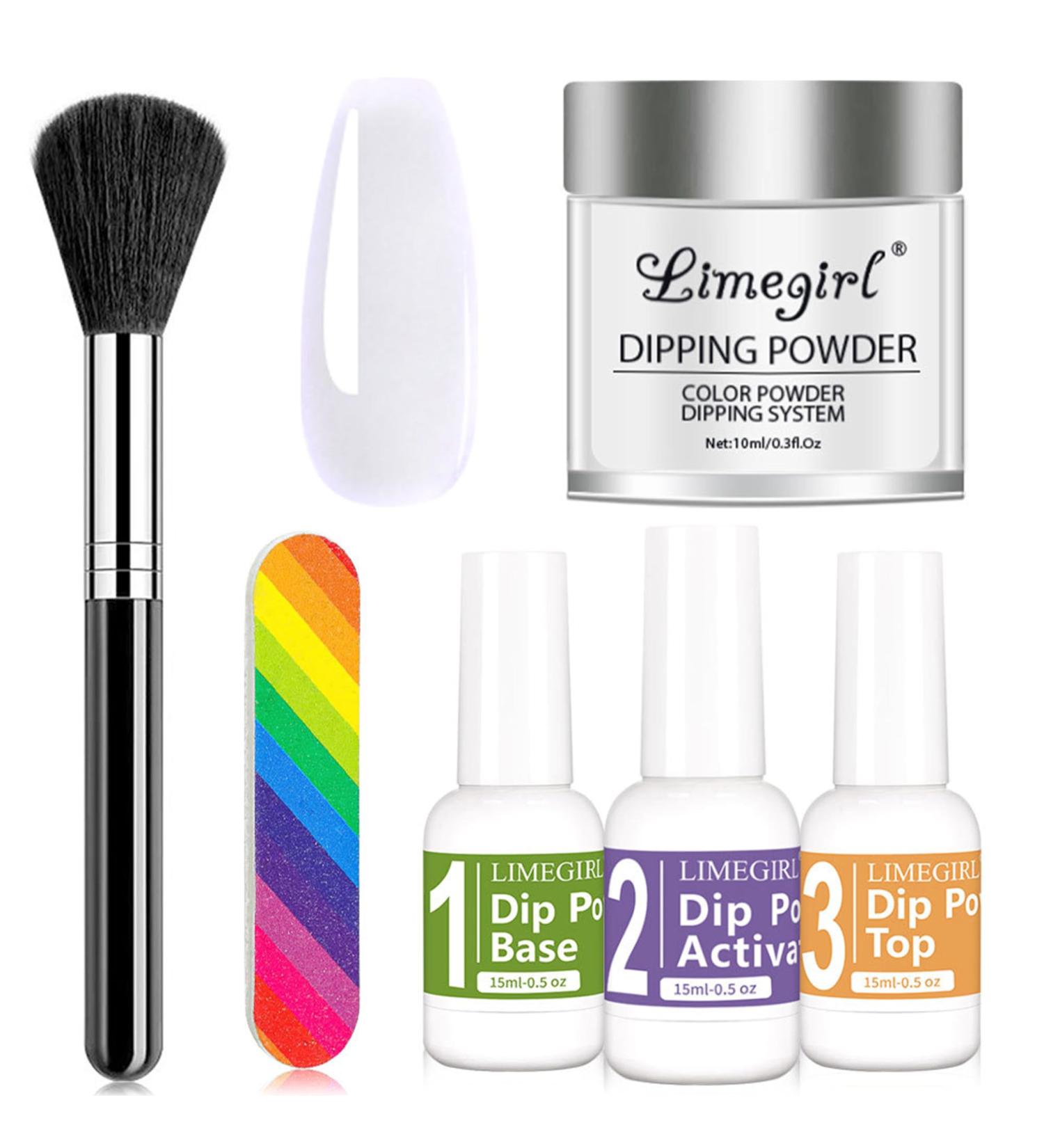Mrcuvaryas Dipping Powder Nails Set - Pearl Chrome Nail Powder with Base Top Coat Activator & Brush | French Dip Powder Starter Kit for DIY Nail Art at Home - Perfect for Beginners - Buy Online on GoSupps.com