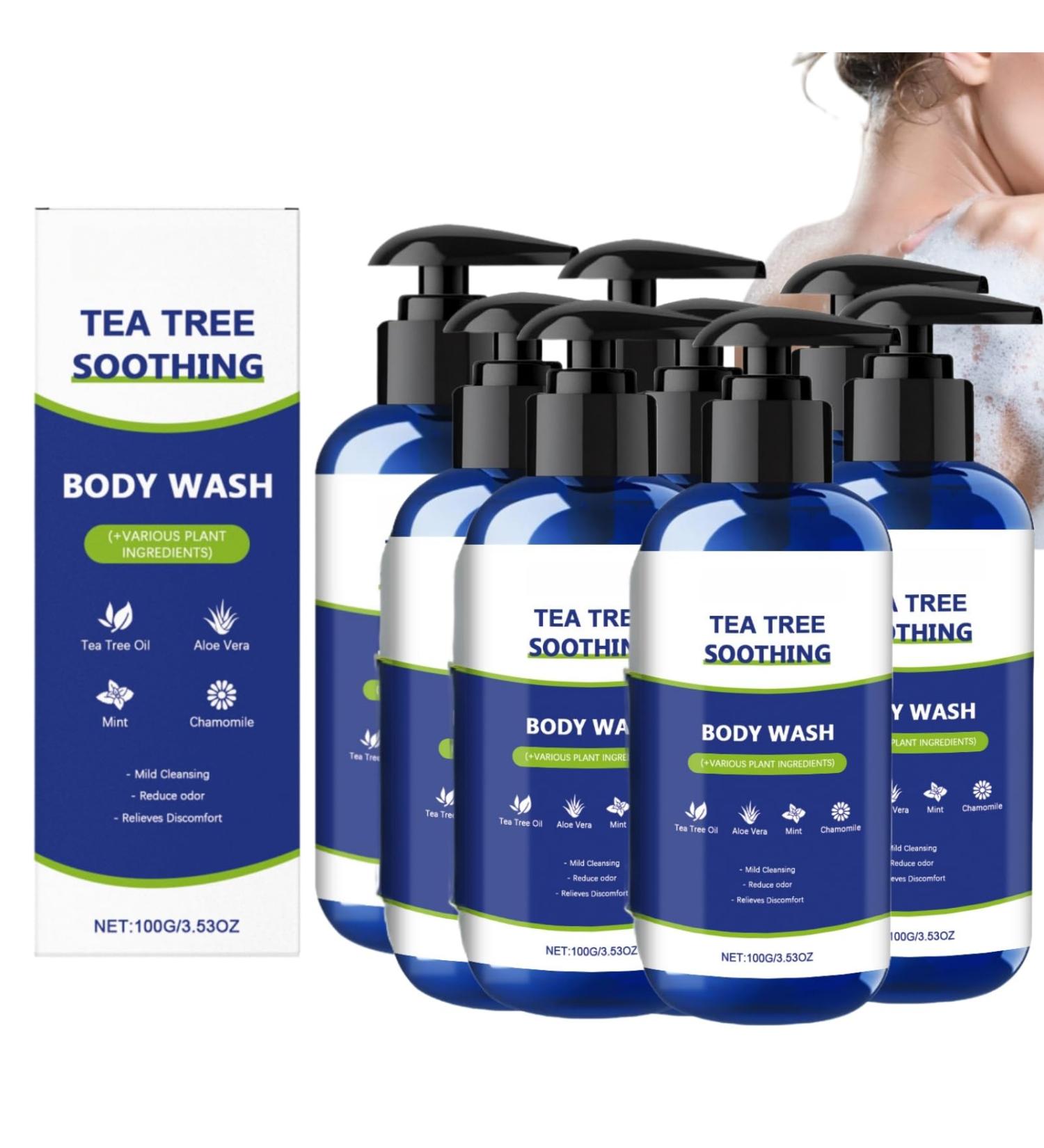 BRVLY Tea Tree Mint Body Wash for Men and Women Moisturizing Body Wash Helps Soothe the Skin Refreshing and Moisturizing Cleanser for Body and Feet 8 - Buy Online on GoSupps.com