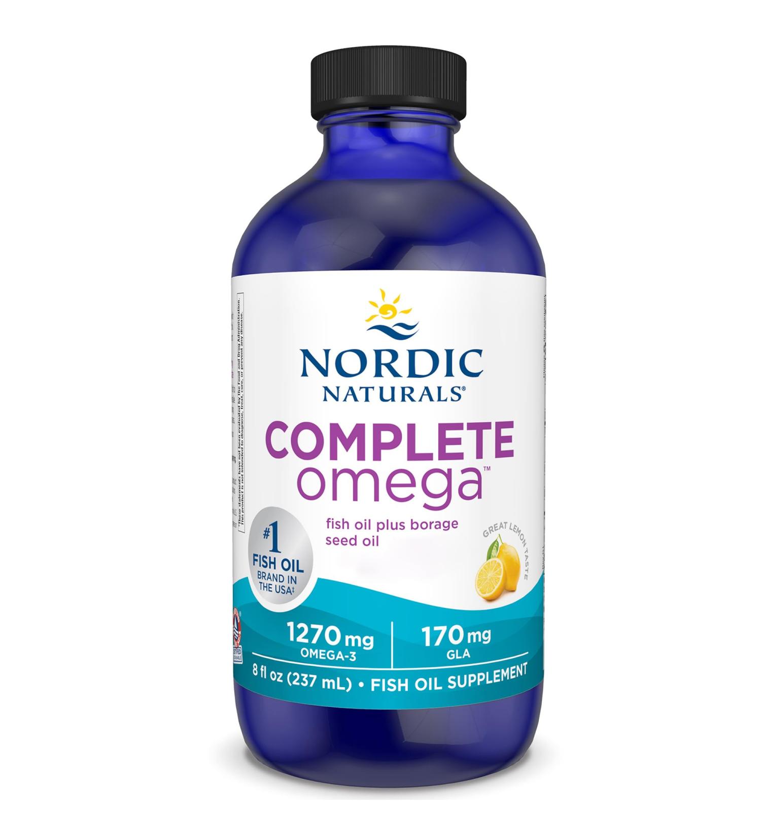 Nordic Naturals Complete Omega 1270mg With Borage Oil & GLA 236 ml Lemon Taste Lab Tested Soy Free Gluten Free Non-GMO - Buy Online on GoSupps.com
