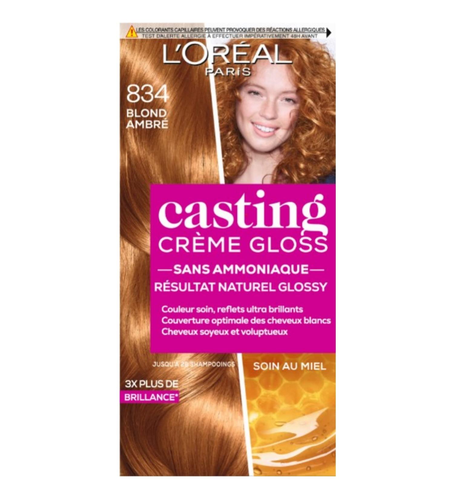 L'Or al Paris Casting Cr me Gloss Tone-on-Tone Hair Color - Ammonia Free - Amber Blonde (834) - Buy Online on GoSupps.com