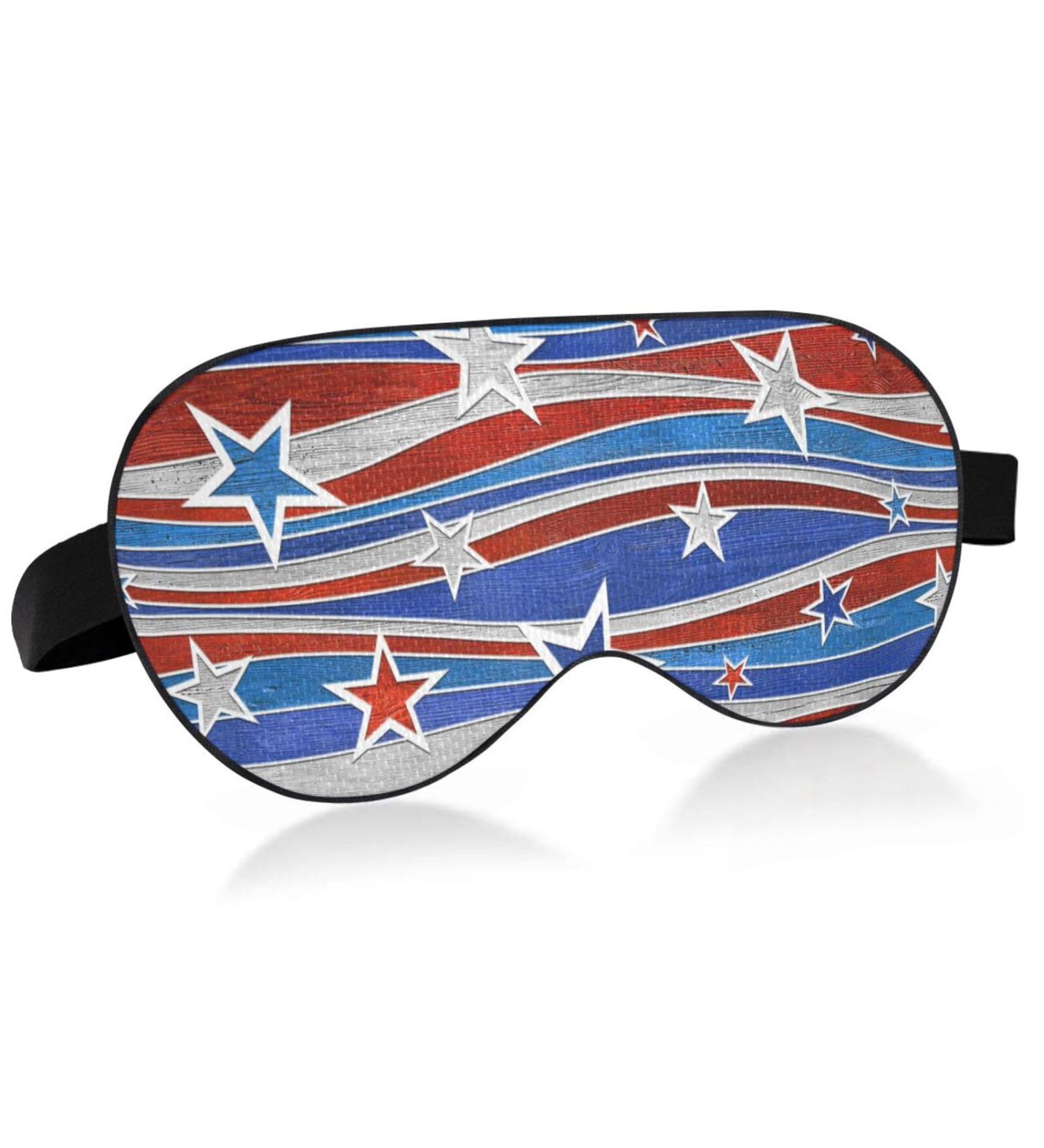 Haskirky Light Blocking Eye Mask - Breathable & Adjustable for Men and Women - Ideal for Travel, Yoga, Meditation - Deep Sleep Goodies - Blue/Red/White - Buy Online on GoSupps.com