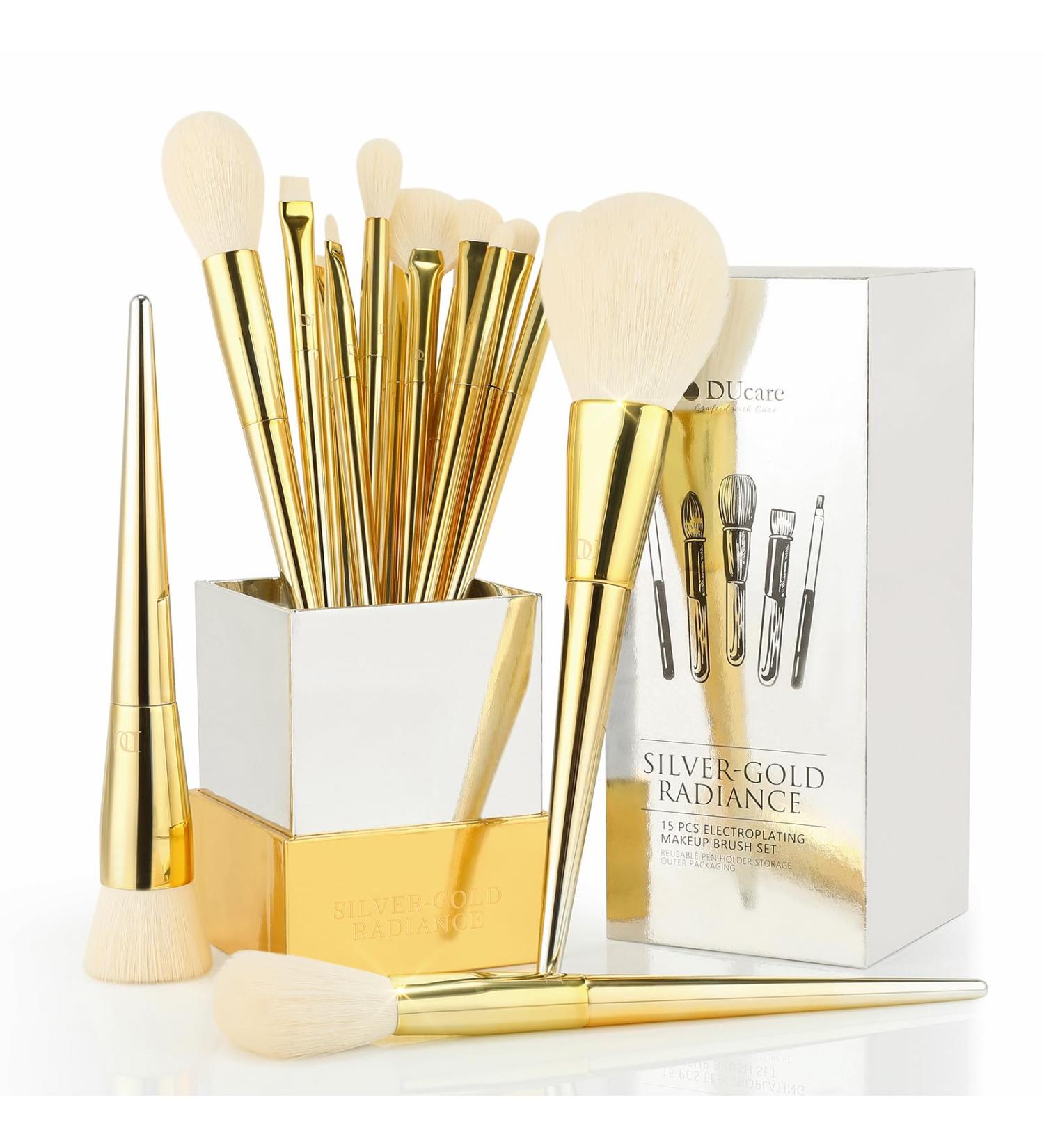 Ducare 15-Piece Makeup Brush Set with Luxury Holder | High-Quality Synthetic Brushes for Foundation Rouge & Eyeshadow | Perfect Gift Set - Buy Online on GoSupps.com