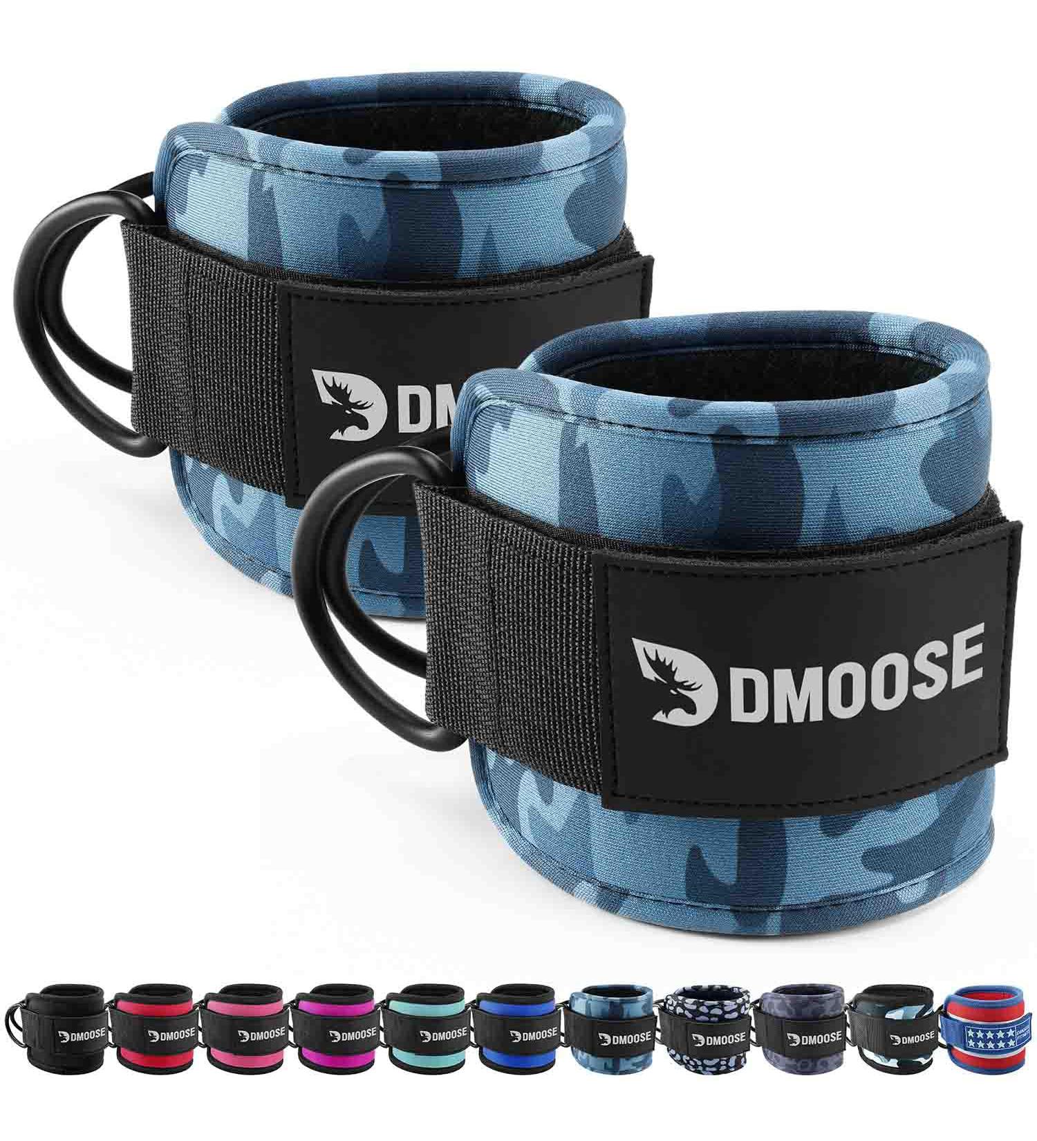 DMOOSE Food Blause Care Kickbacks Foot Slare - Cable Train Foot Loops for Fitness Training | Ankle Straps & Foot Loop Accessories for Men & Women - Blue Camo - Buy Online on GoSupps.com