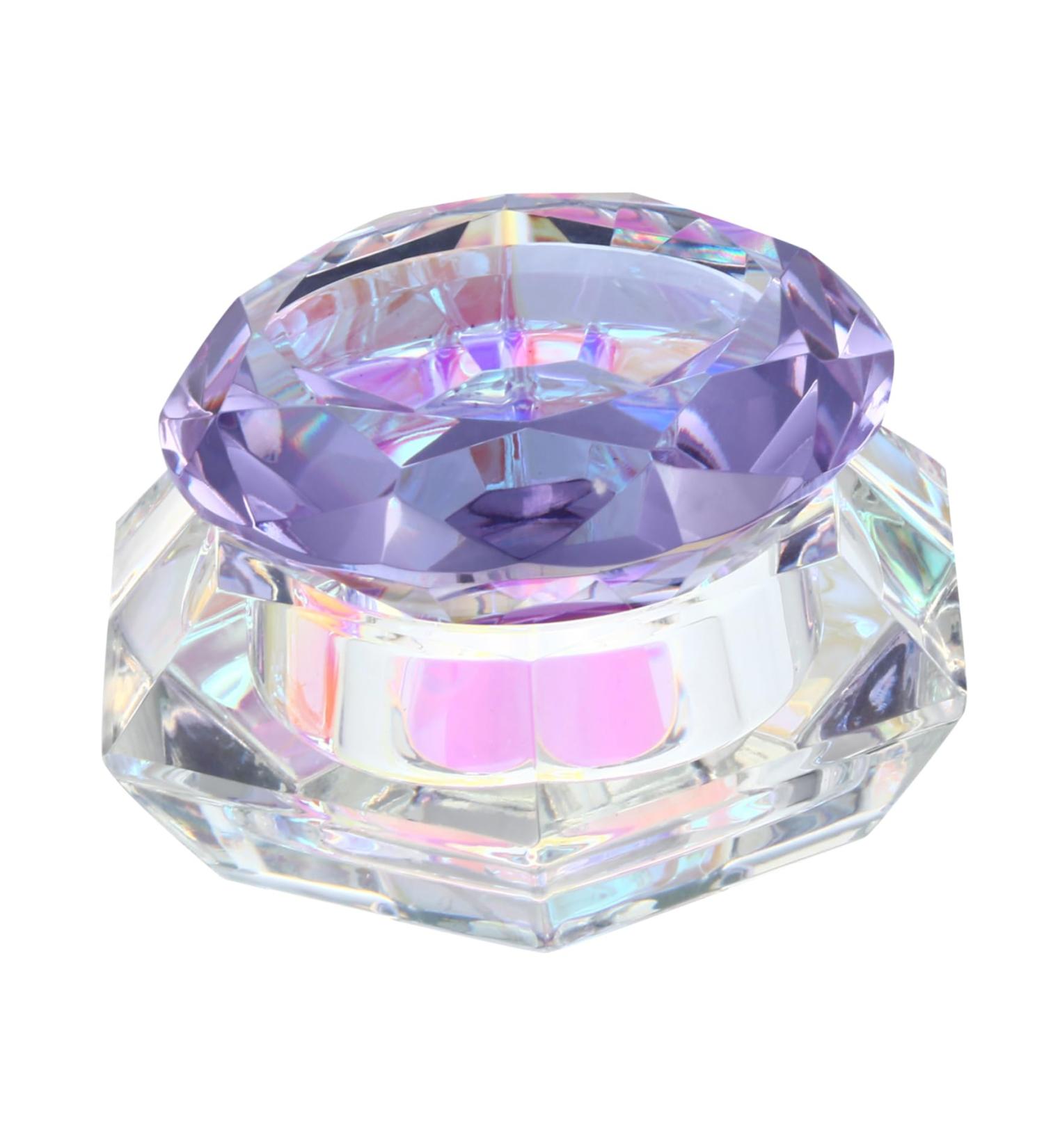 DOITOOL Nail Art Crystal Cup Empty Travel Pot Clear Tumblers Bead Containers Cream Lotion Jar Travel Containers for Creams Sheer Nail Polish Empty Sample Jar Purple Cover Glass Cosmetic 6.5x8cm Purple - Buy Online on GoSupps.com