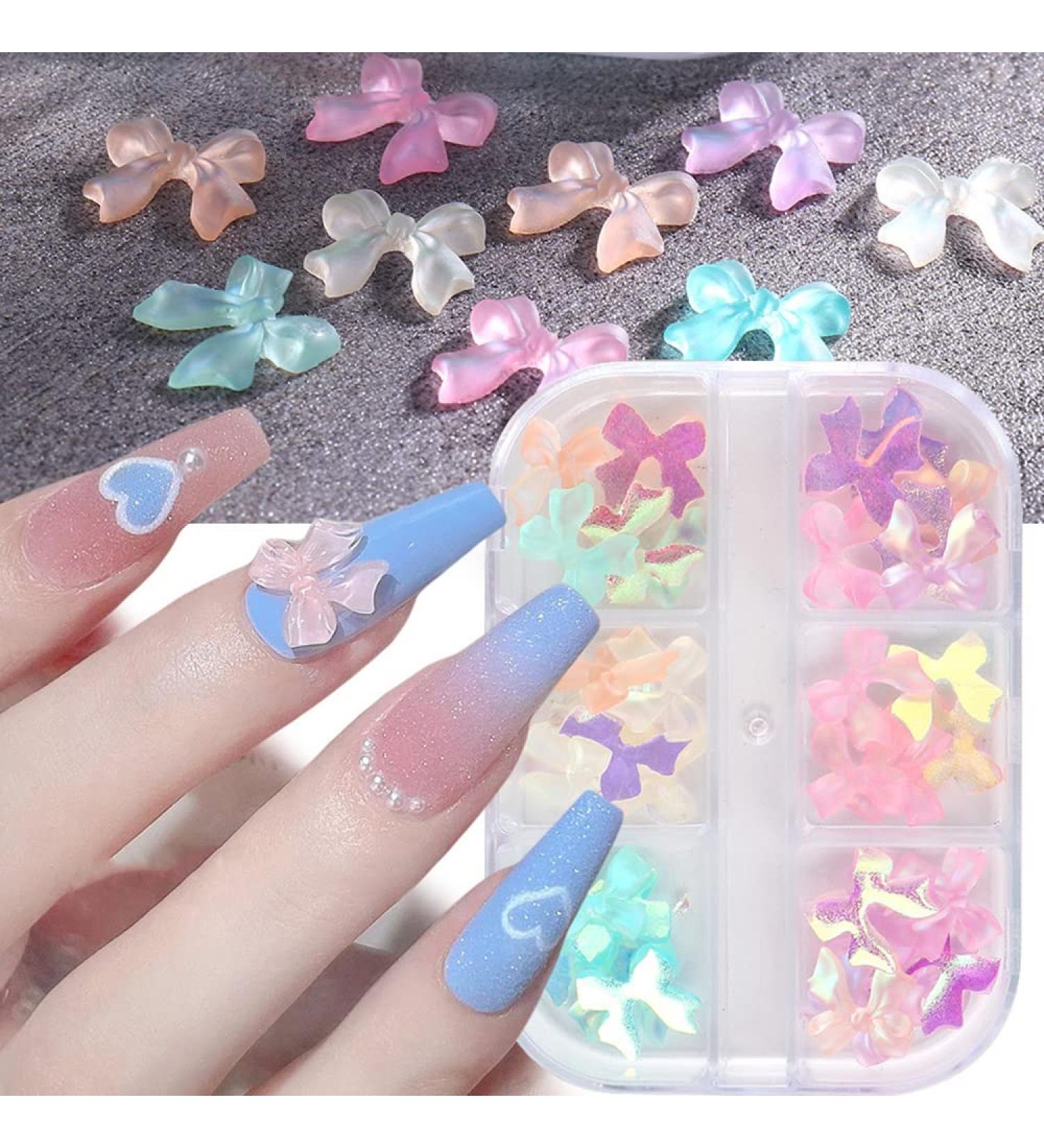 3D Butterfly Bow Nail Charms for Acrylic Nail Art - Aurora Crystal Resin Jewelry Supplies - Buy Online on GoSupps.com
