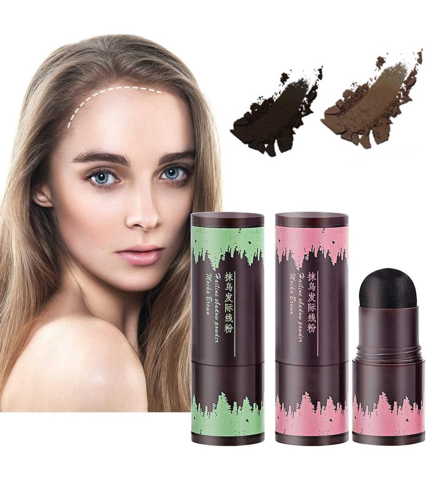 2PCS Hairline Powder Stick - Instant Root Concealer for Hair | Color Quick Cover with Shadow Touch Up & Hair Filler Sponge Pen - Buy Online on GoSupps.com