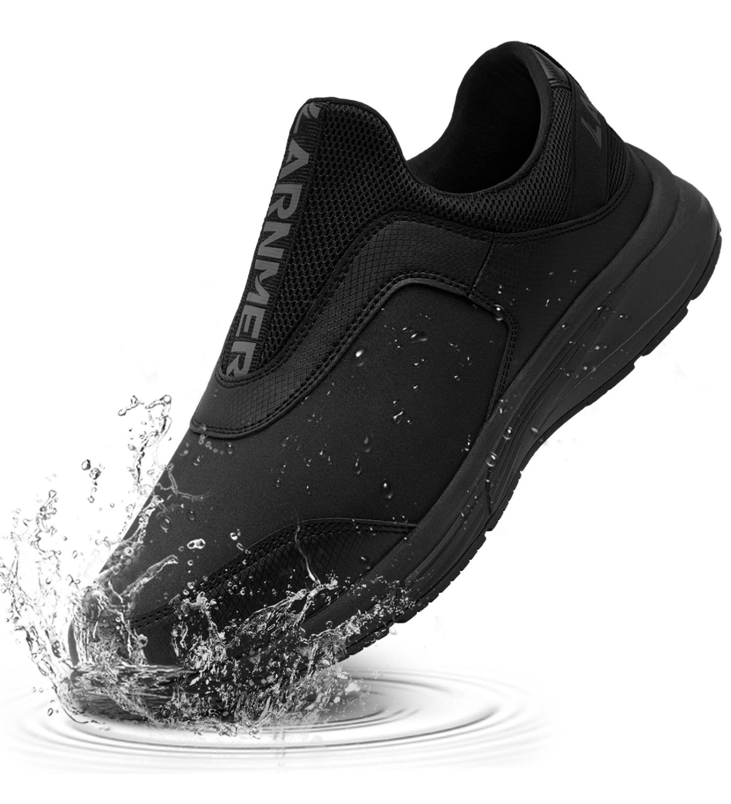 LARNMERN Men's Non Slip Work Shoes - Waterproof Chef Sneakers, Size 10.5 Black - Buy Online on GoSupps.com