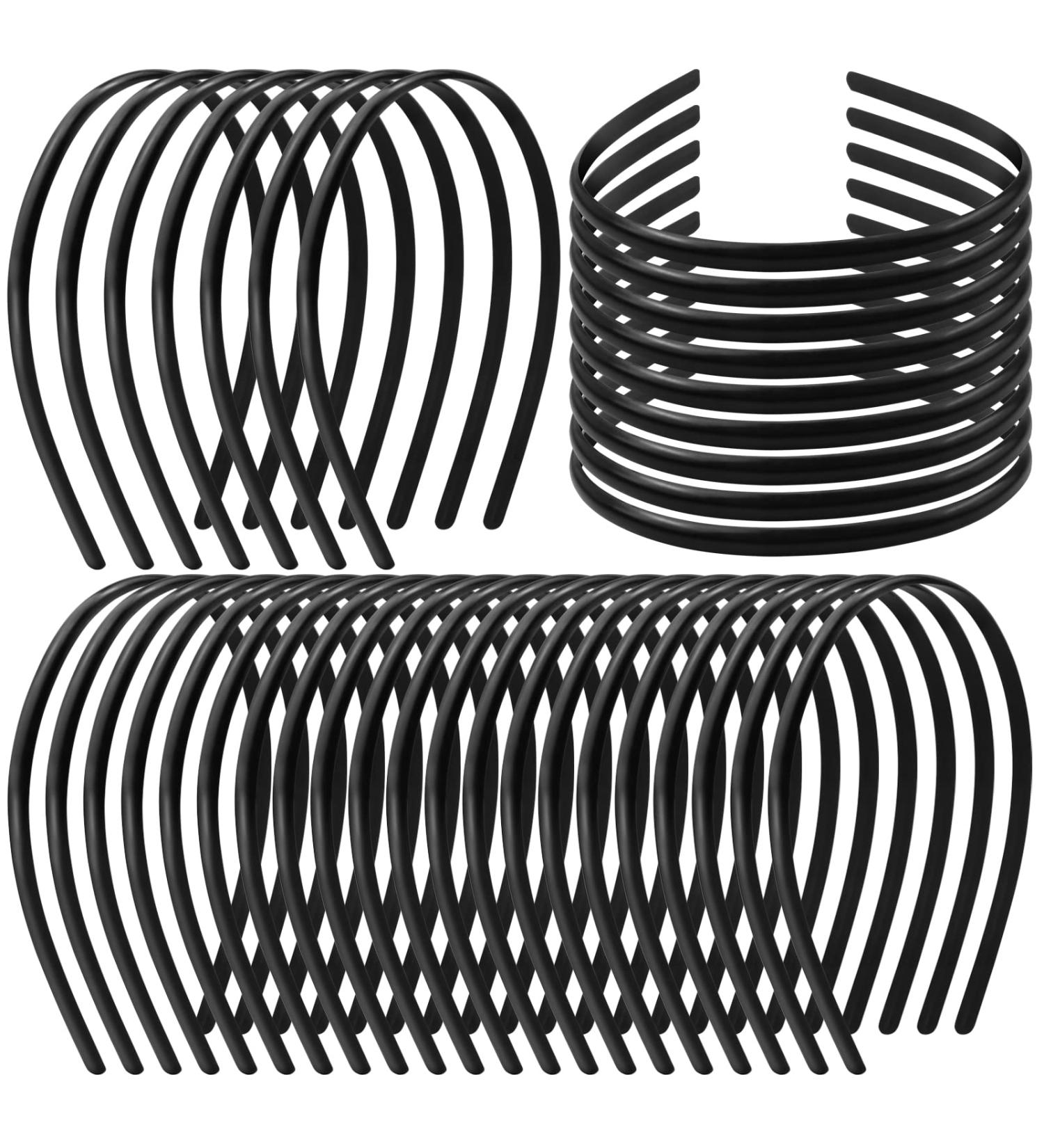 Oruuum 72 pcs DIY Black Plastic Headbands for Women and Girls - Teeth-Free Design (7mm) - Buy Online on GoSupps.com