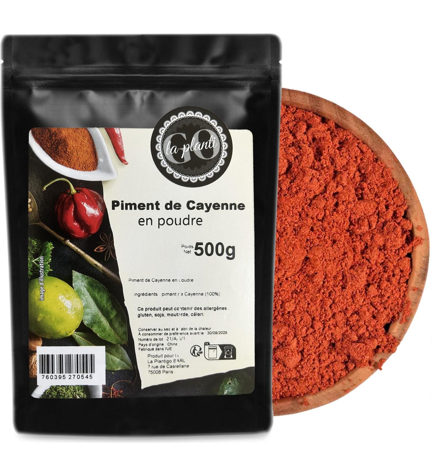 Cayenne pepper (Cayenne pepper) powder 500 g - LA PLANTIGO - Buy Online on GoSupps.com
