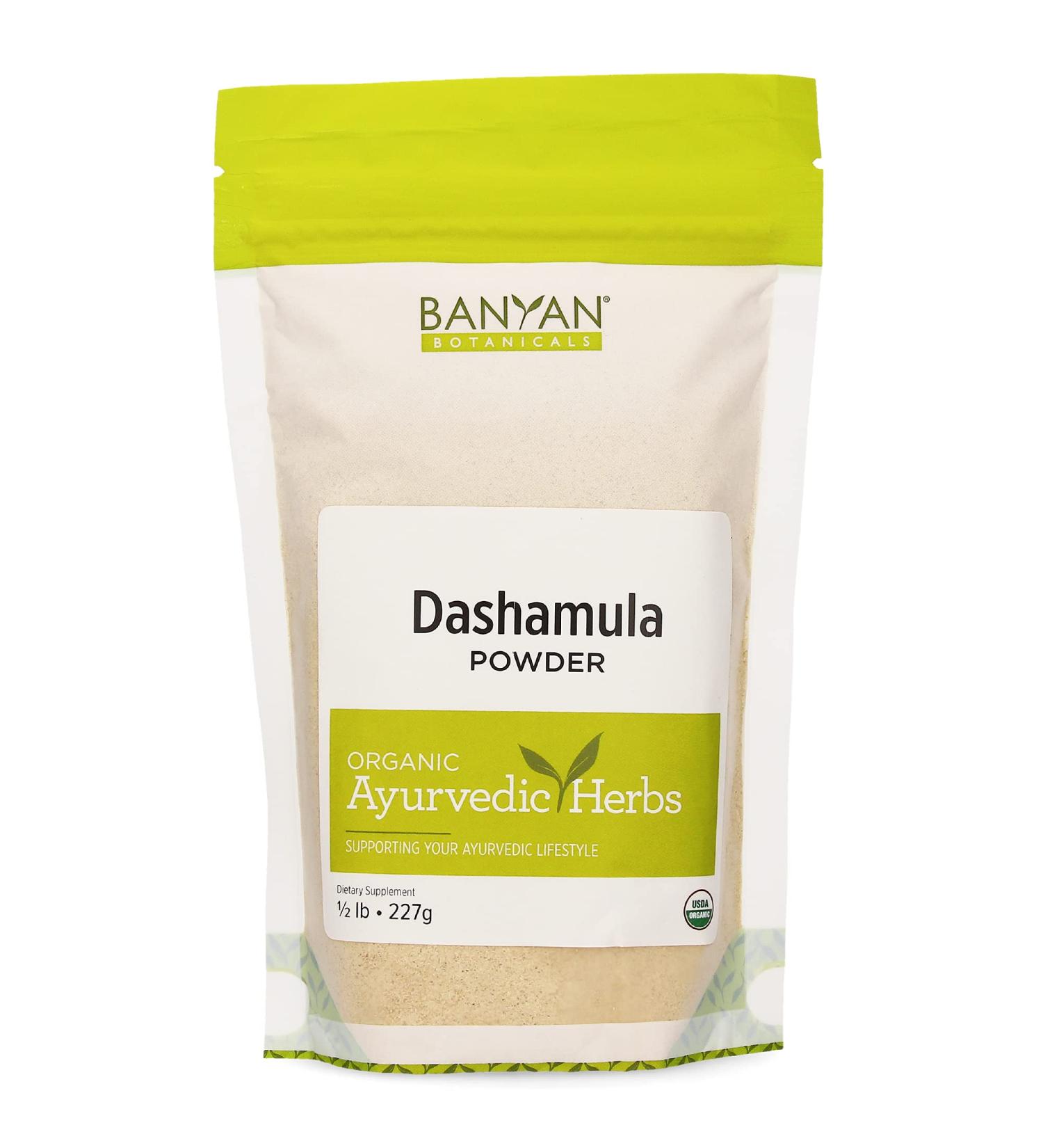 Banyan Botanicals Dashamula Powder - Certified Organic 1/2 lb - Ayurvedic Formula for Vata & Nervous System Support - 8 oz - Buy Online on GoSupps.com