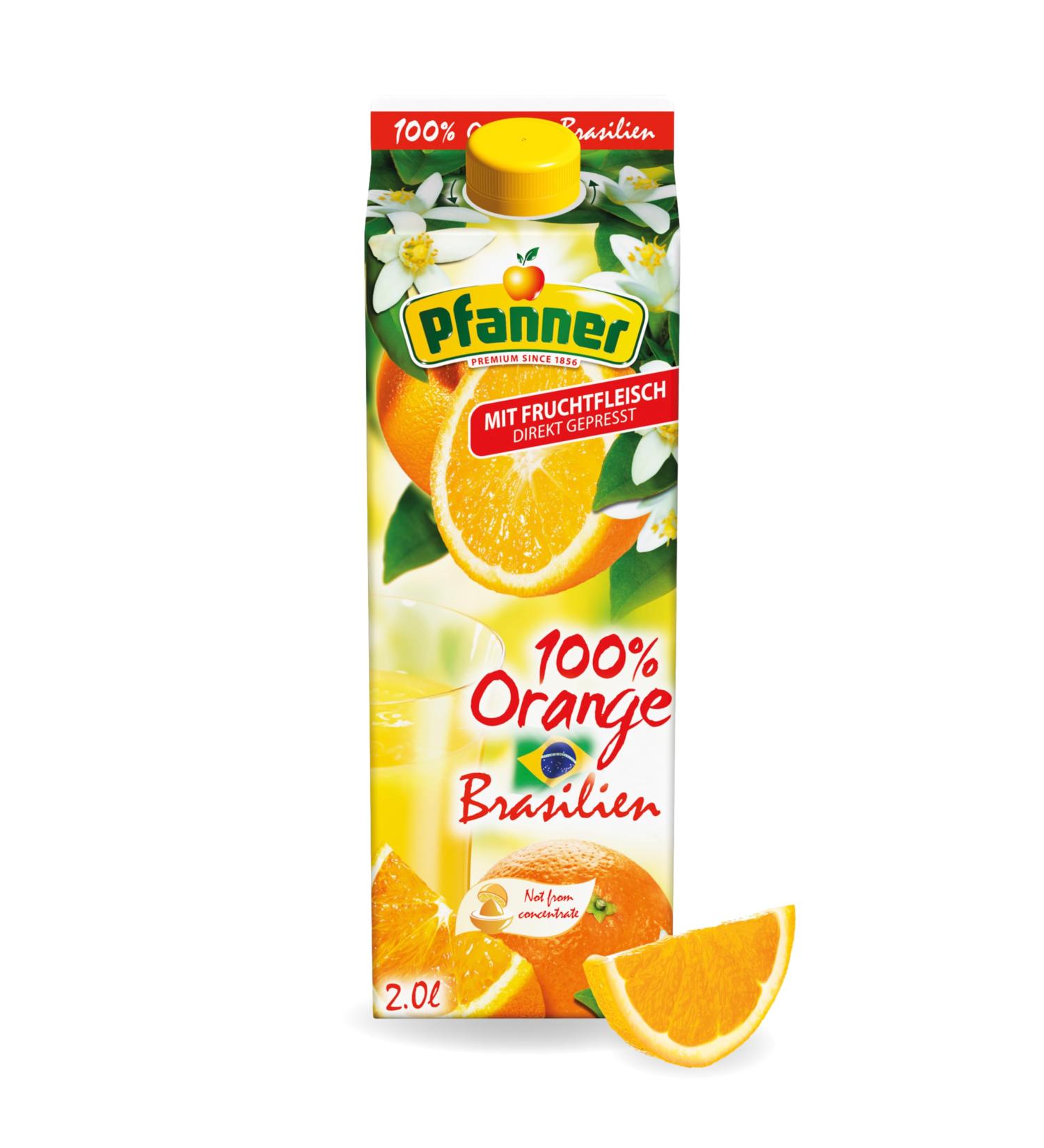 Buy Pfanner 100% Orange Juice from Brazil - Fresh Pulp Juice (2L) - International Shipping Available - Buy Online on GoSupps.com